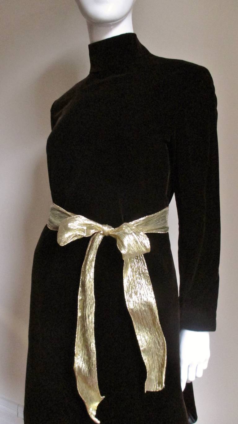 Black 1960's Pierre Cardin Shirttail Dress