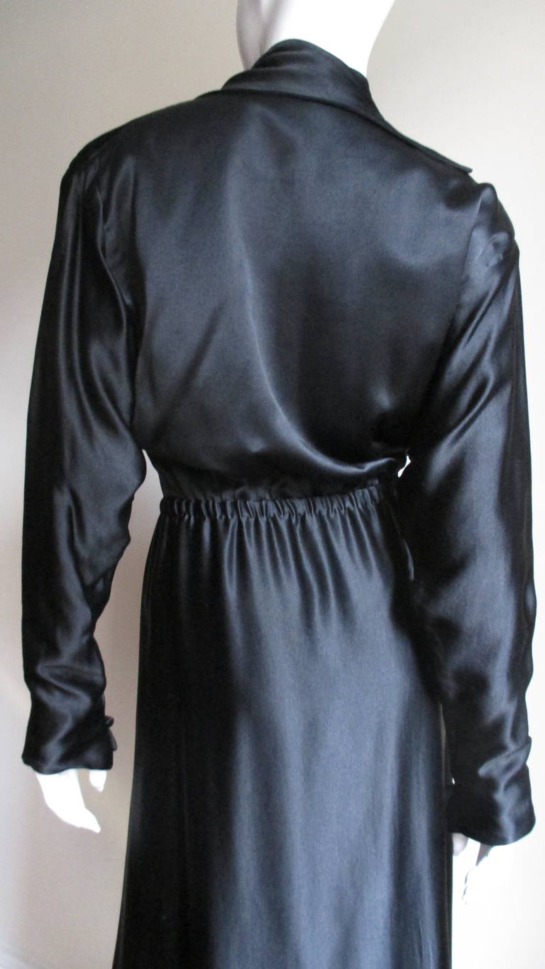 Halston 1970s Silk Wrap Dress For Sale 3