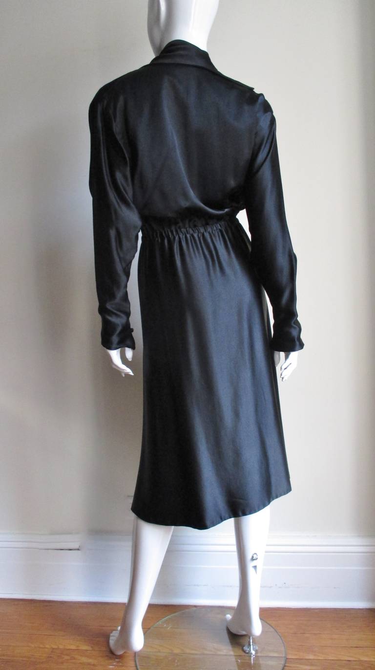Halston 1970s Silk Wrap Dress For Sale 5