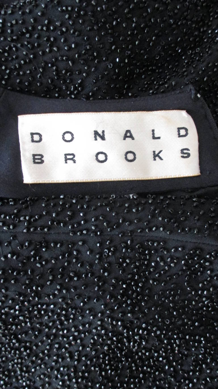  Donald Brooks Beaded Waist Silk Dress 1970s 8