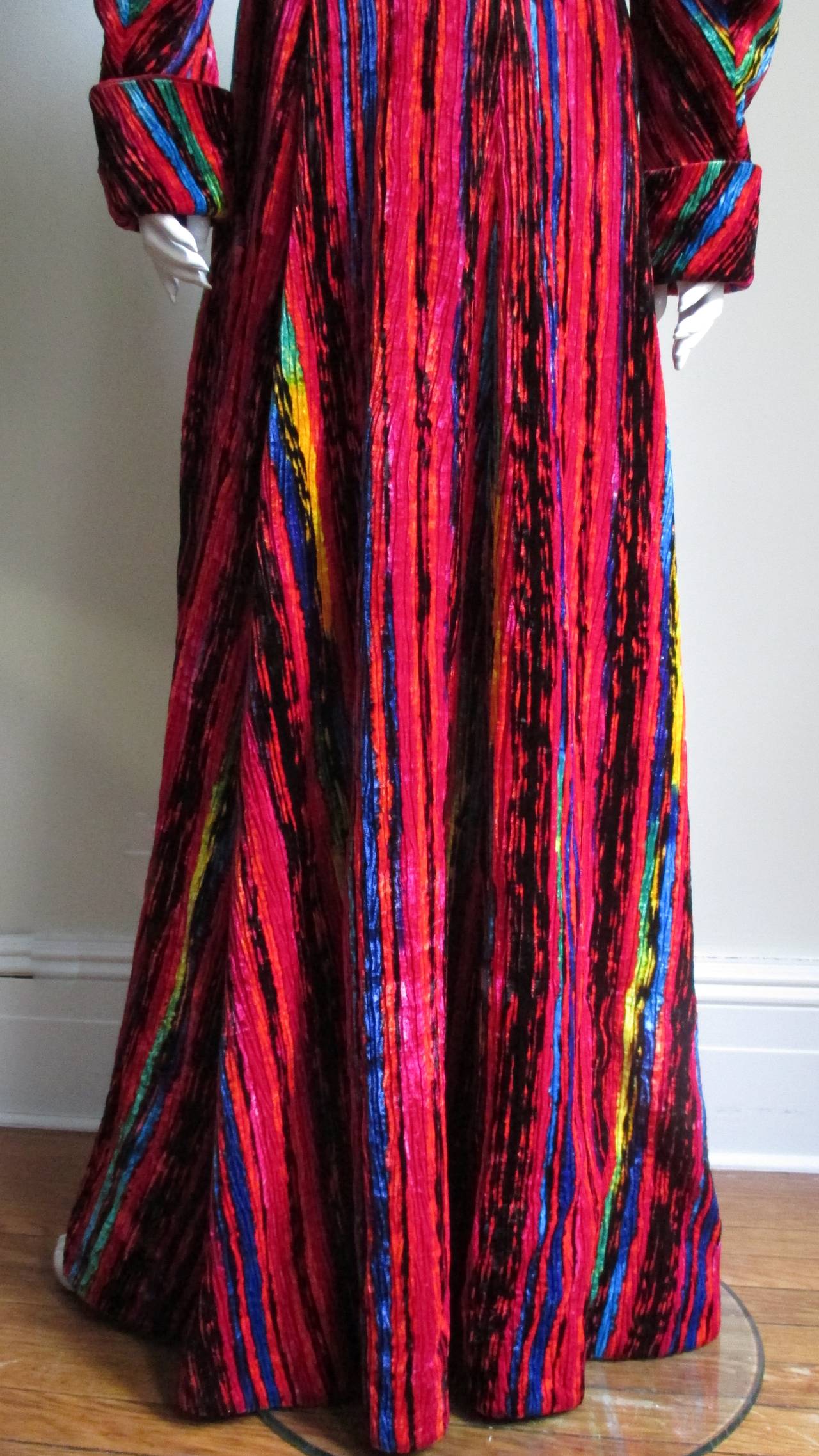 Atelier Versace F/W 1993 Iconic Silk Velvet Maxi Coat For Sale 5