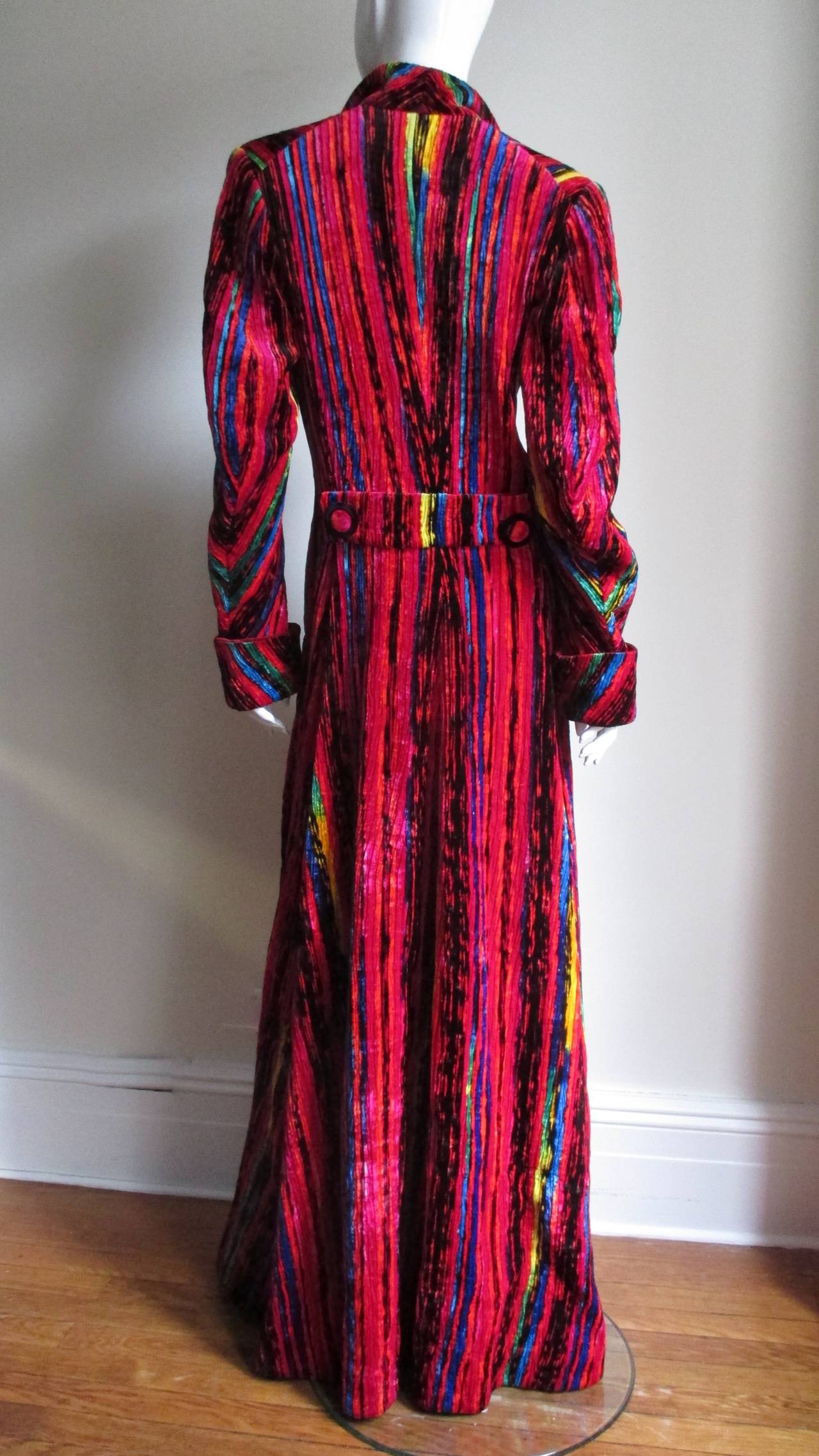 Atelier Versace F/W 1993 Iconic Silk Velvet Maxi Coat For Sale 6