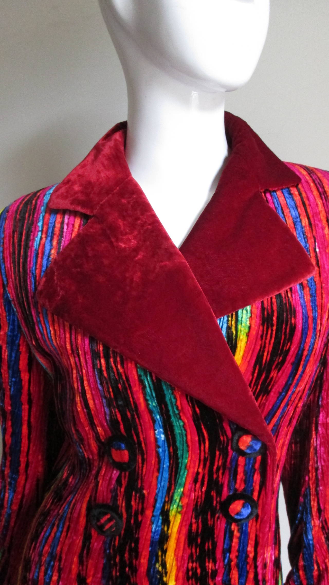 Women's Atelier Versace F/W 1993 Iconic Silk Velvet Maxi Coat For Sale