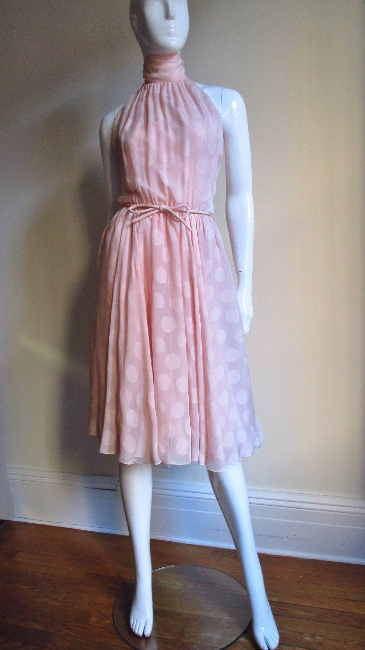 1950s Christian Dior Numbered Silk Halter Dress 1