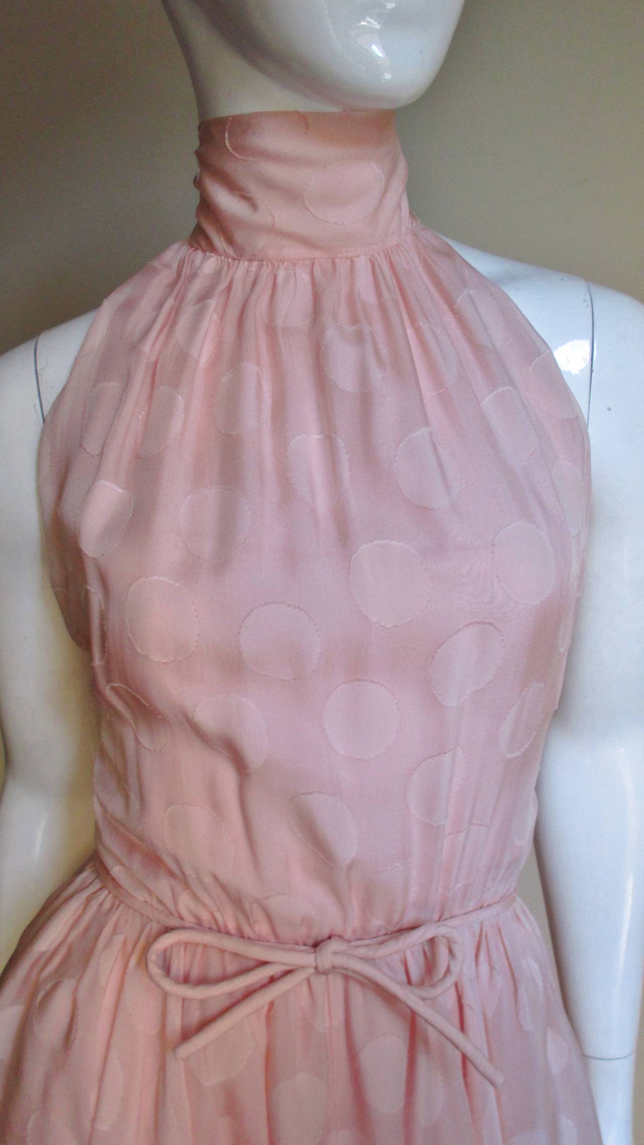 1950s Christian Dior Numbered Silk Halter Dress In New Condition In Water Mill, NY