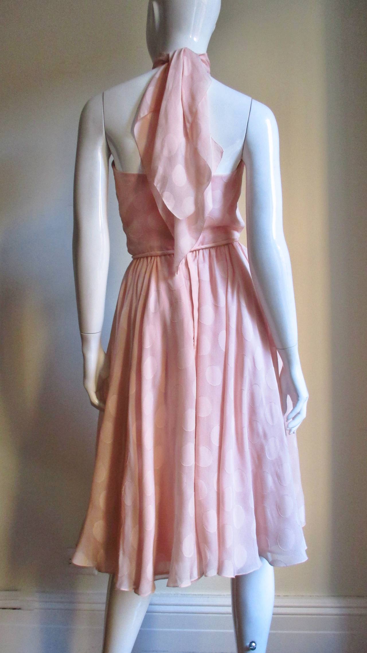 1950s Christian Dior Numbered Silk Halter Dress 3