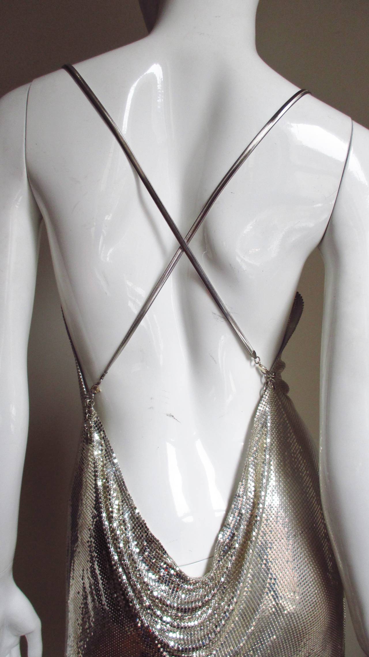 Women's Iconic Vintage Paco Rabanne Metal Mesh Draped Dress