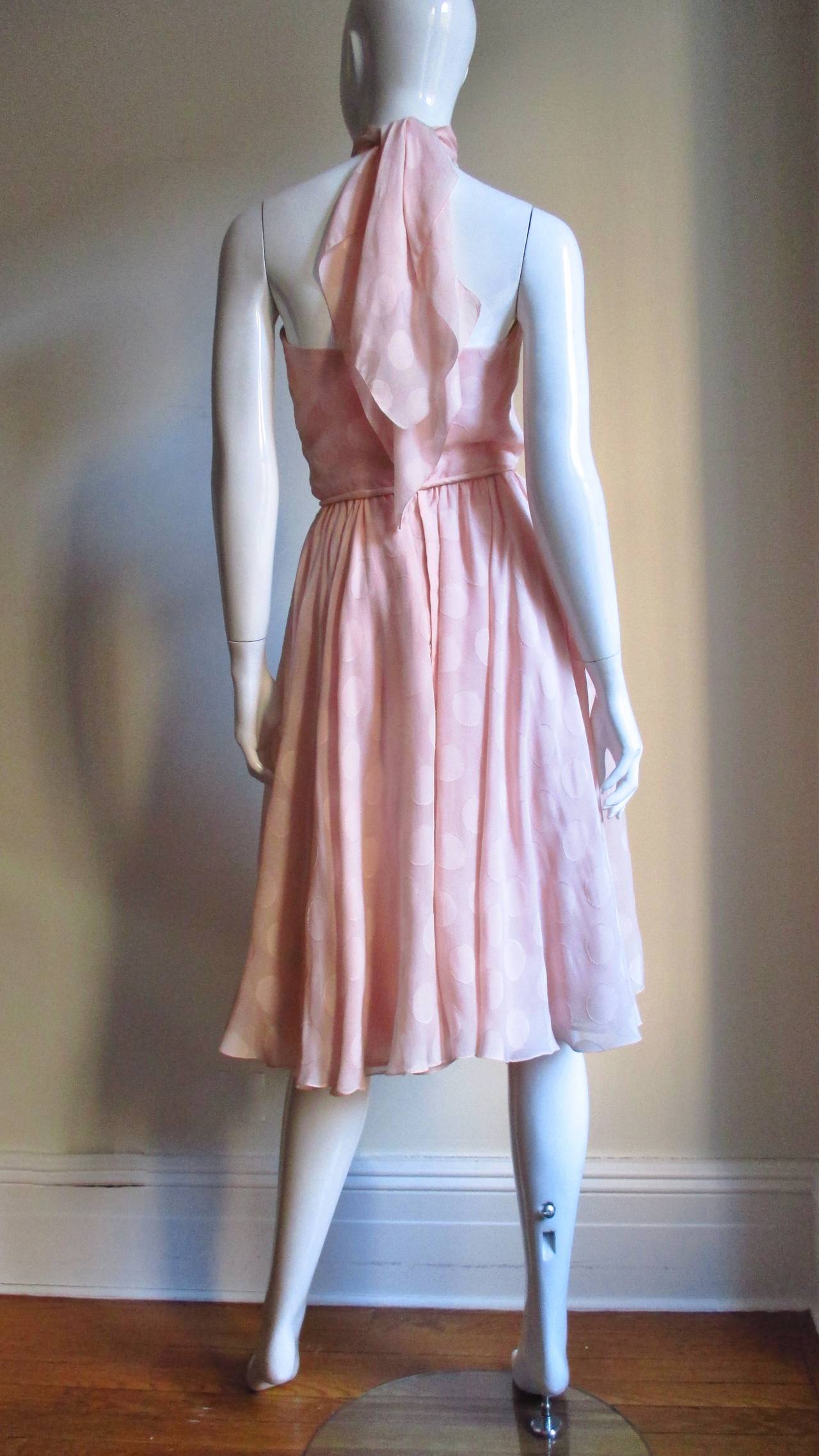 1950s Christian Dior Numbered Silk Halter Dress 5