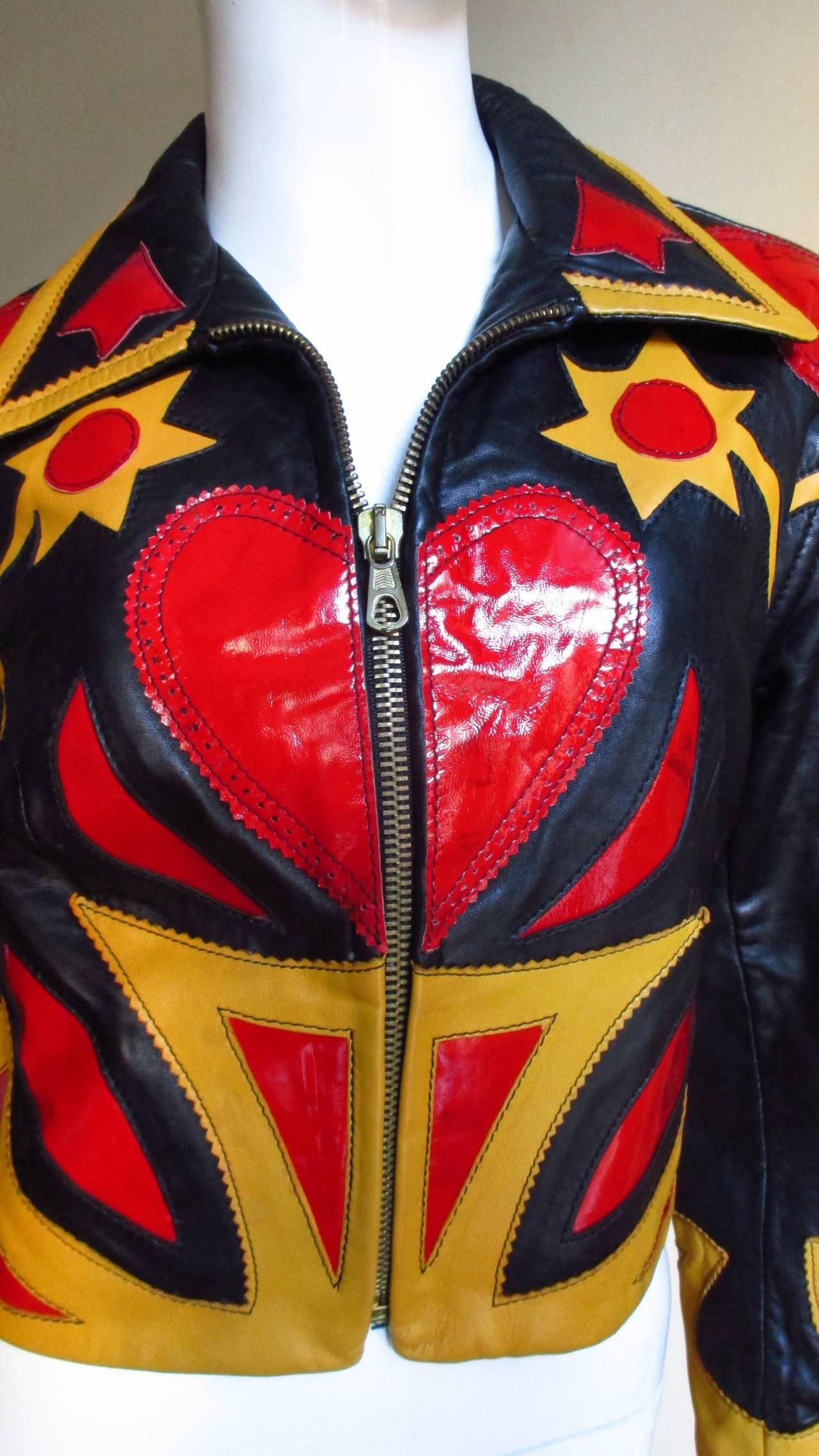 Fabulous Moschino Detailed Leather ' Heart ' Jacket In New Condition In Water Mill, NY
