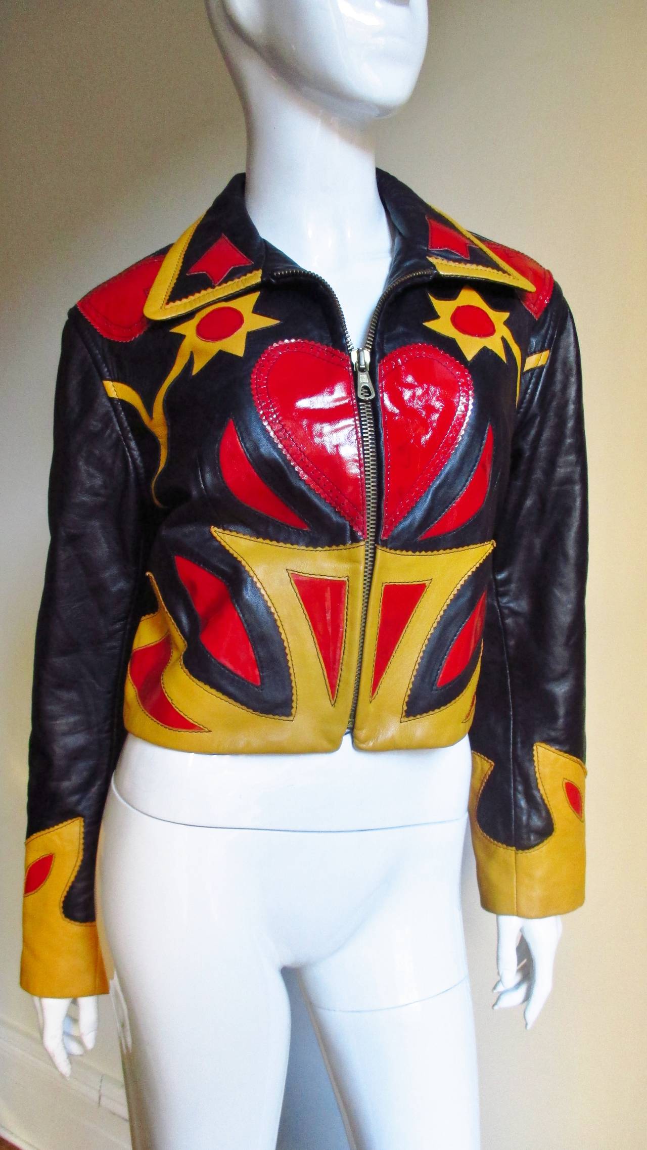 Fabulous Moschino Detailed Leather ' Heart ' Jacket 1