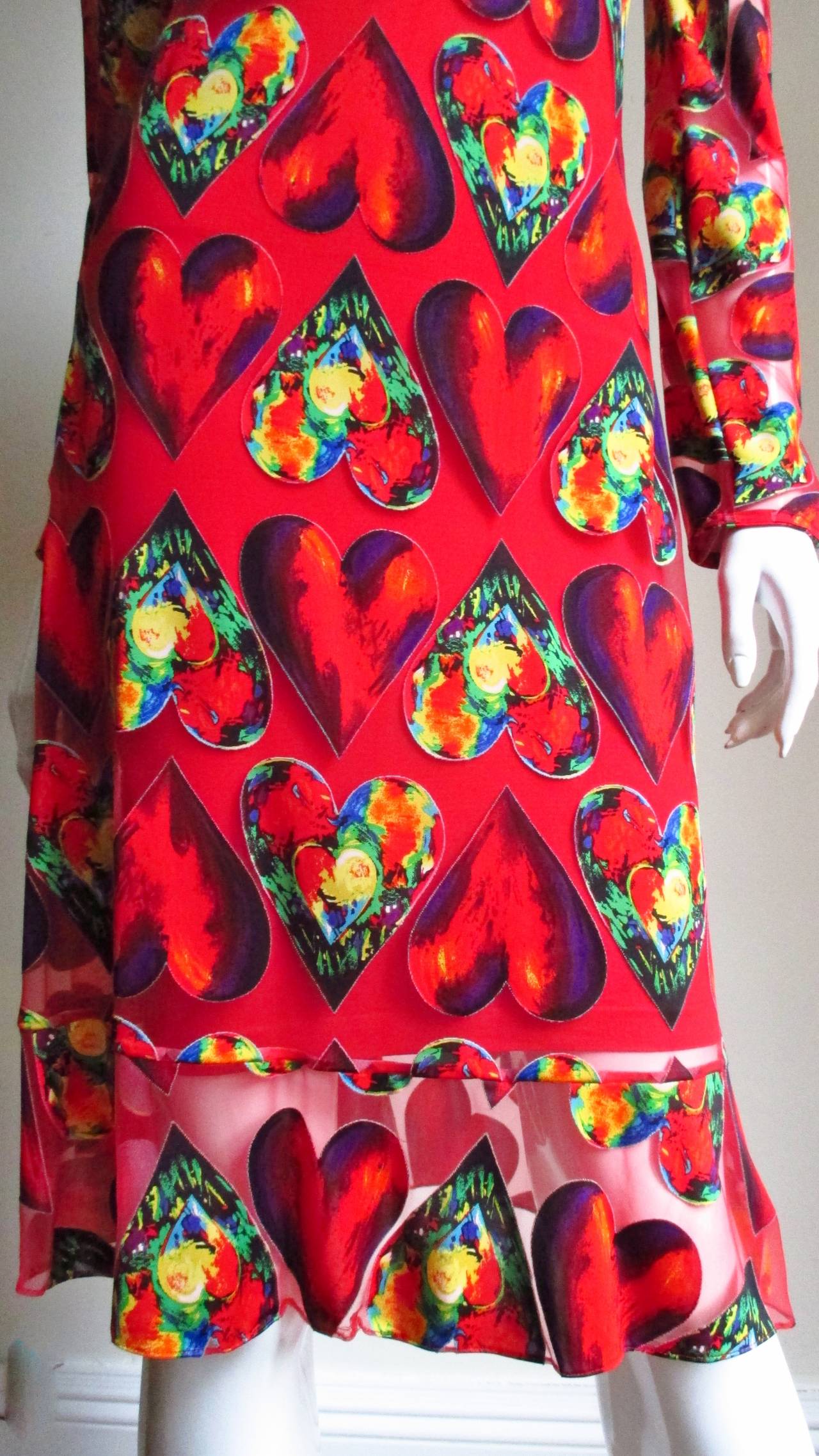 1990's Gianni Versace Heart Dress In Excellent Condition In Water Mill, NY