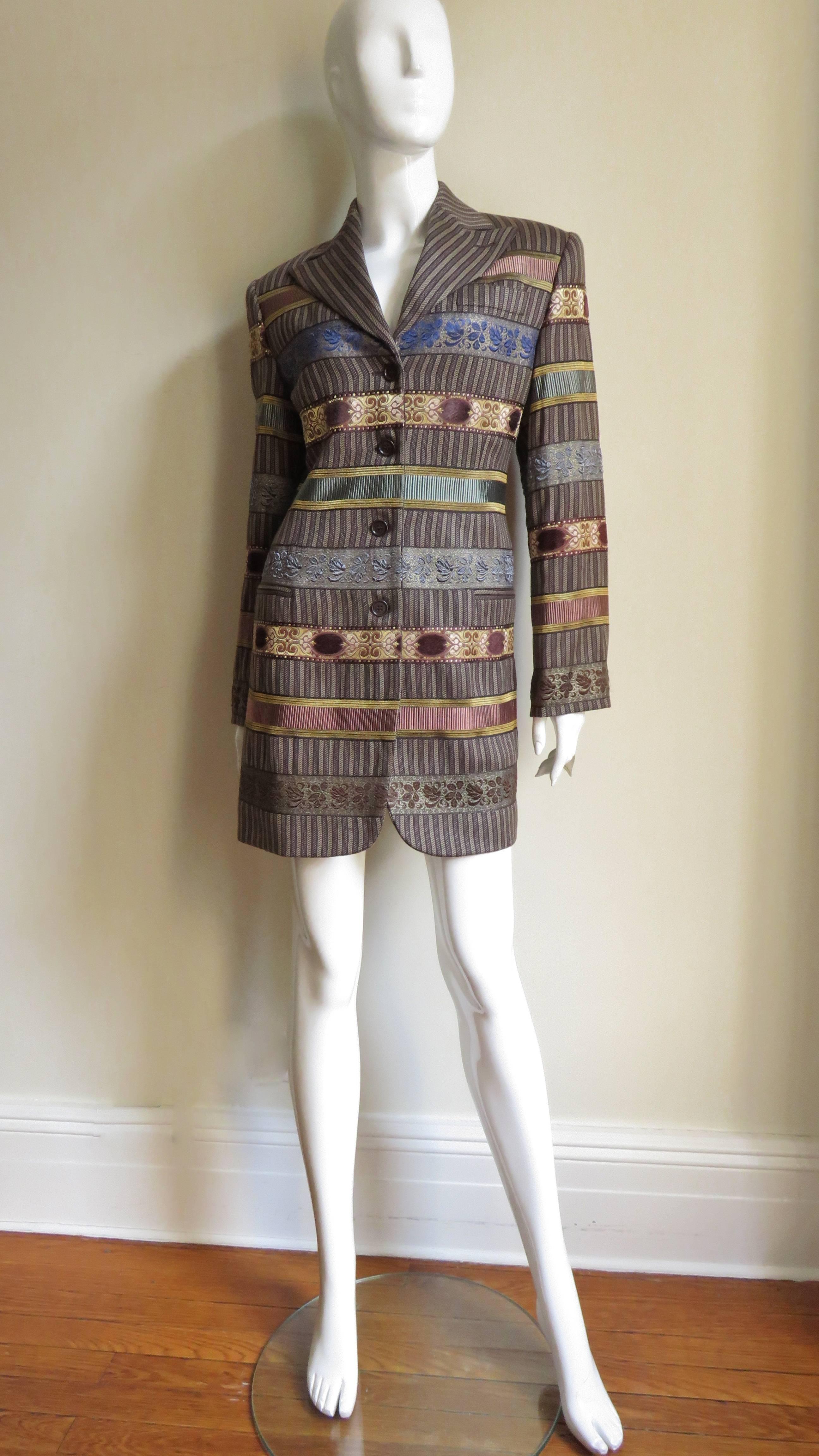 Romeo Gigli Tapestry Ribbon Jacket 1990s 2