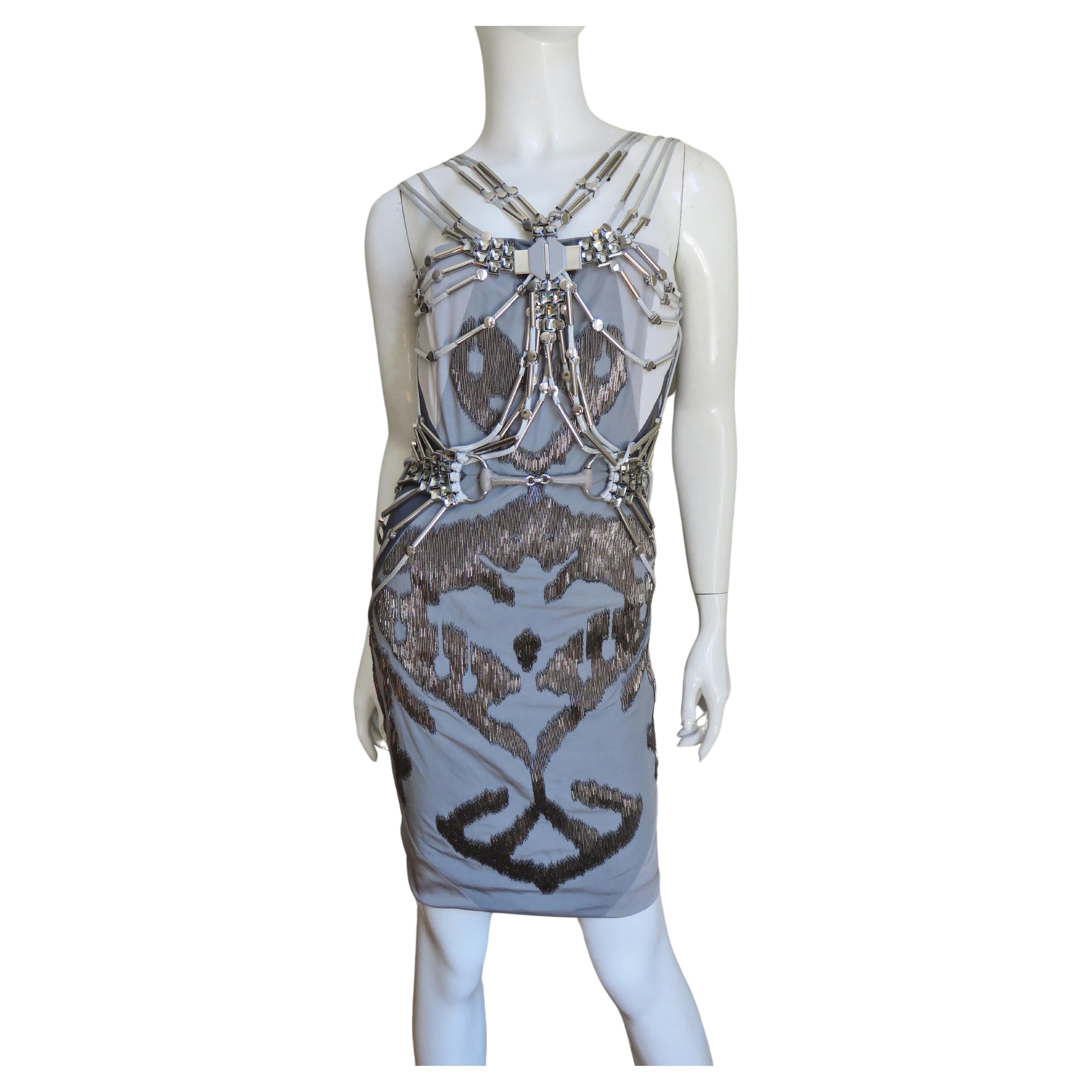 Gucci Magazine Cover Swarovski Crystal and Bead Embellished Silk Dress SS 2010