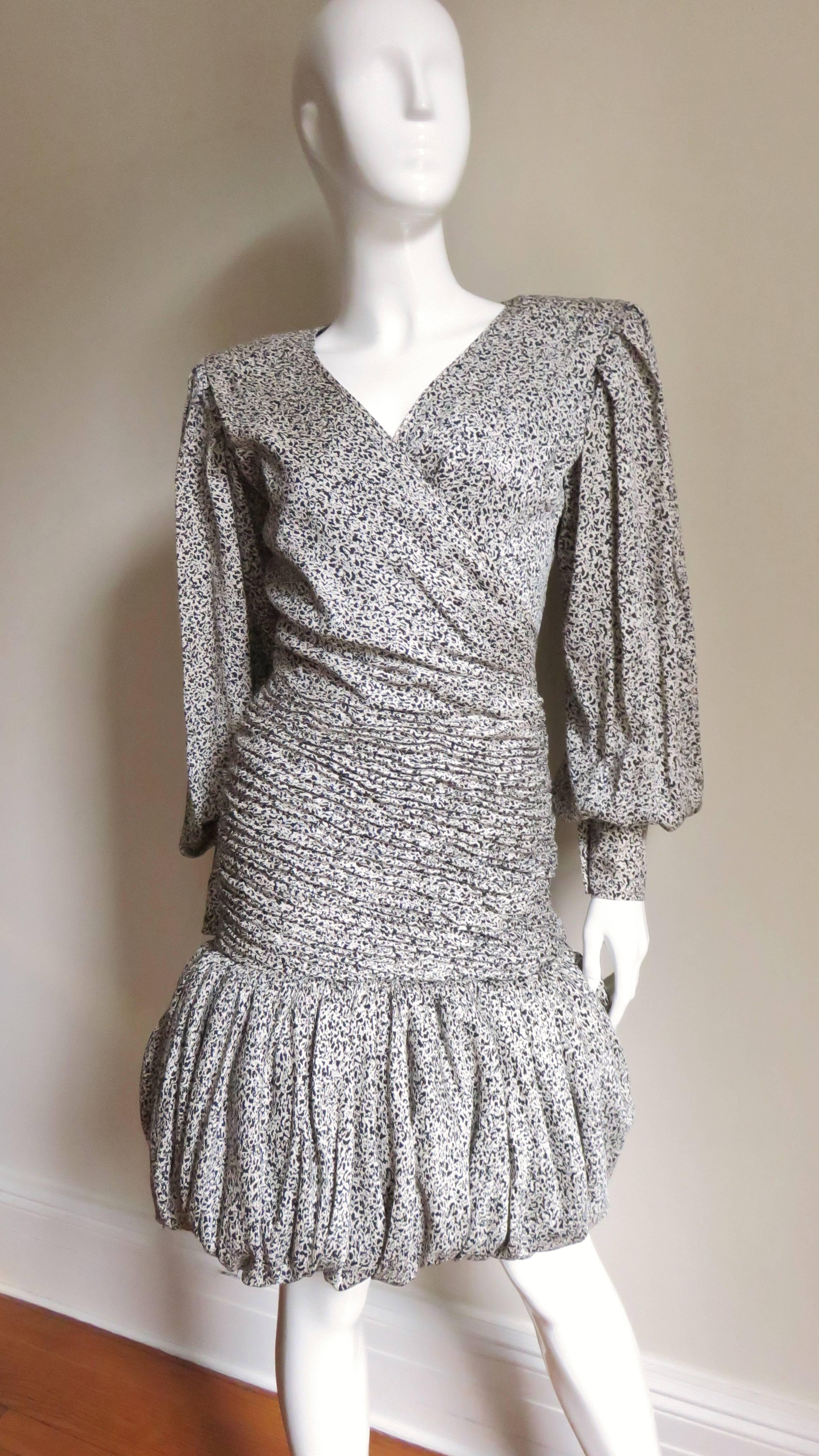Emanuel Ungaro Silk Dress 1980s For Sale 1
