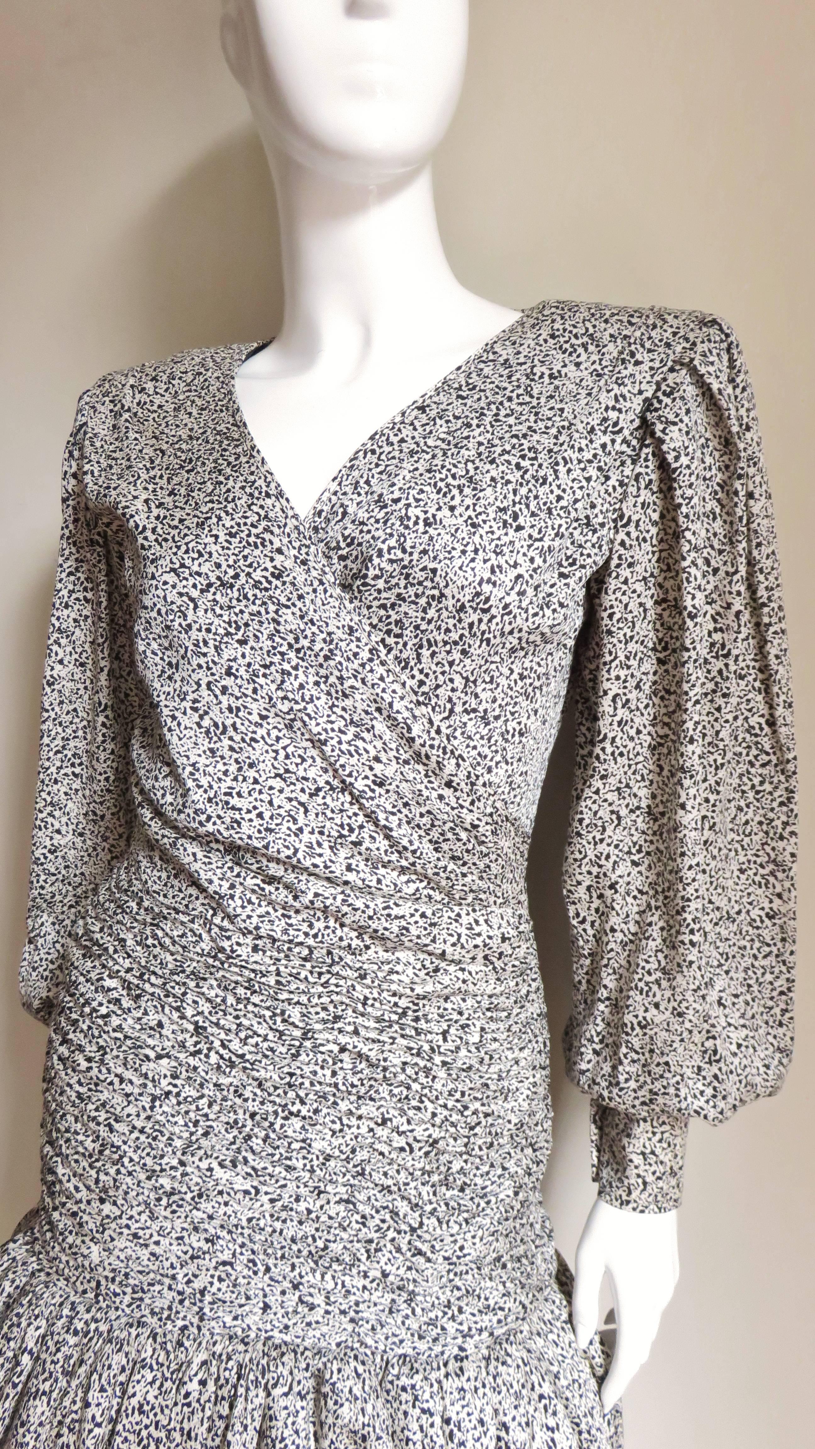 Gray Emanuel Ungaro Silk Dress 1980s For Sale
