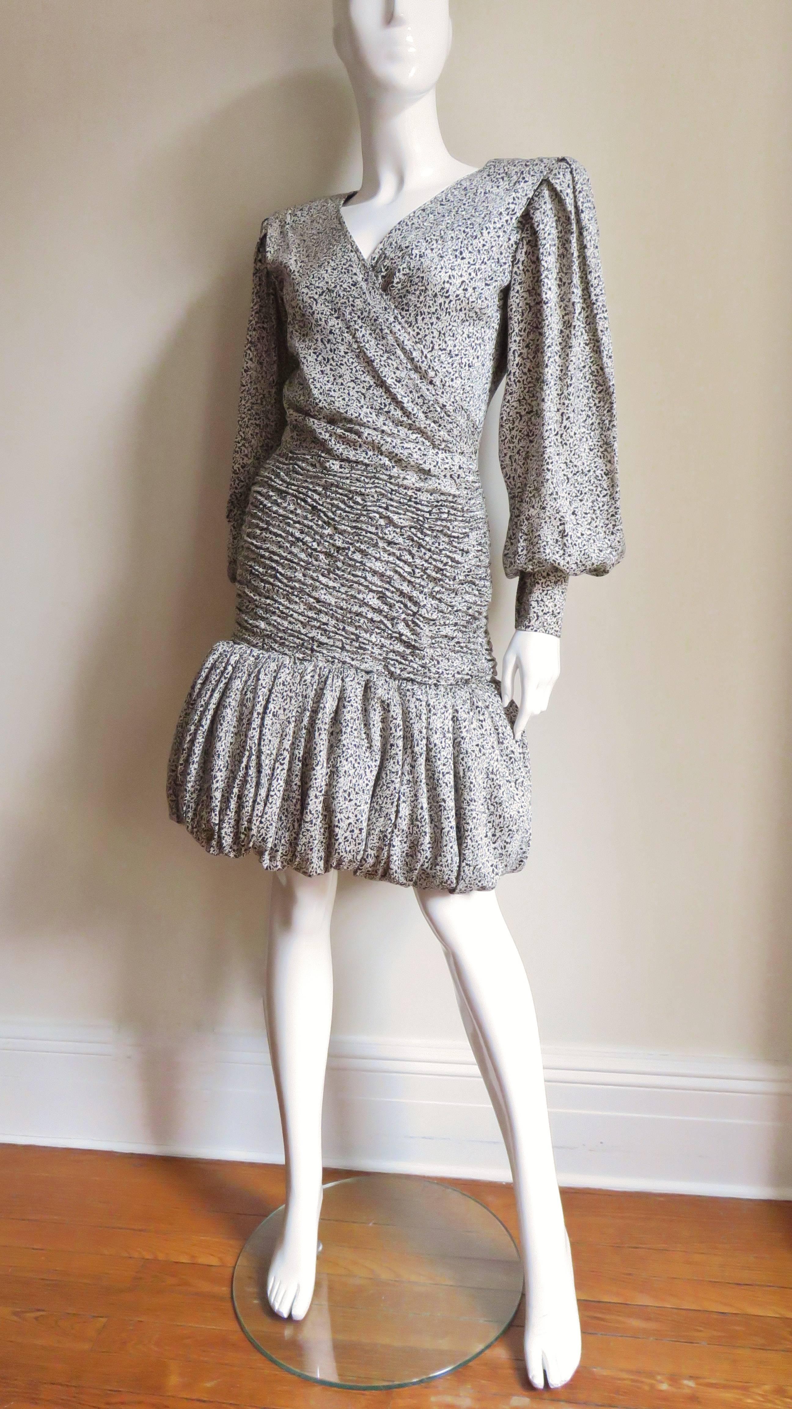 Emanuel Ungaro Silk Dress 1980s For Sale 2