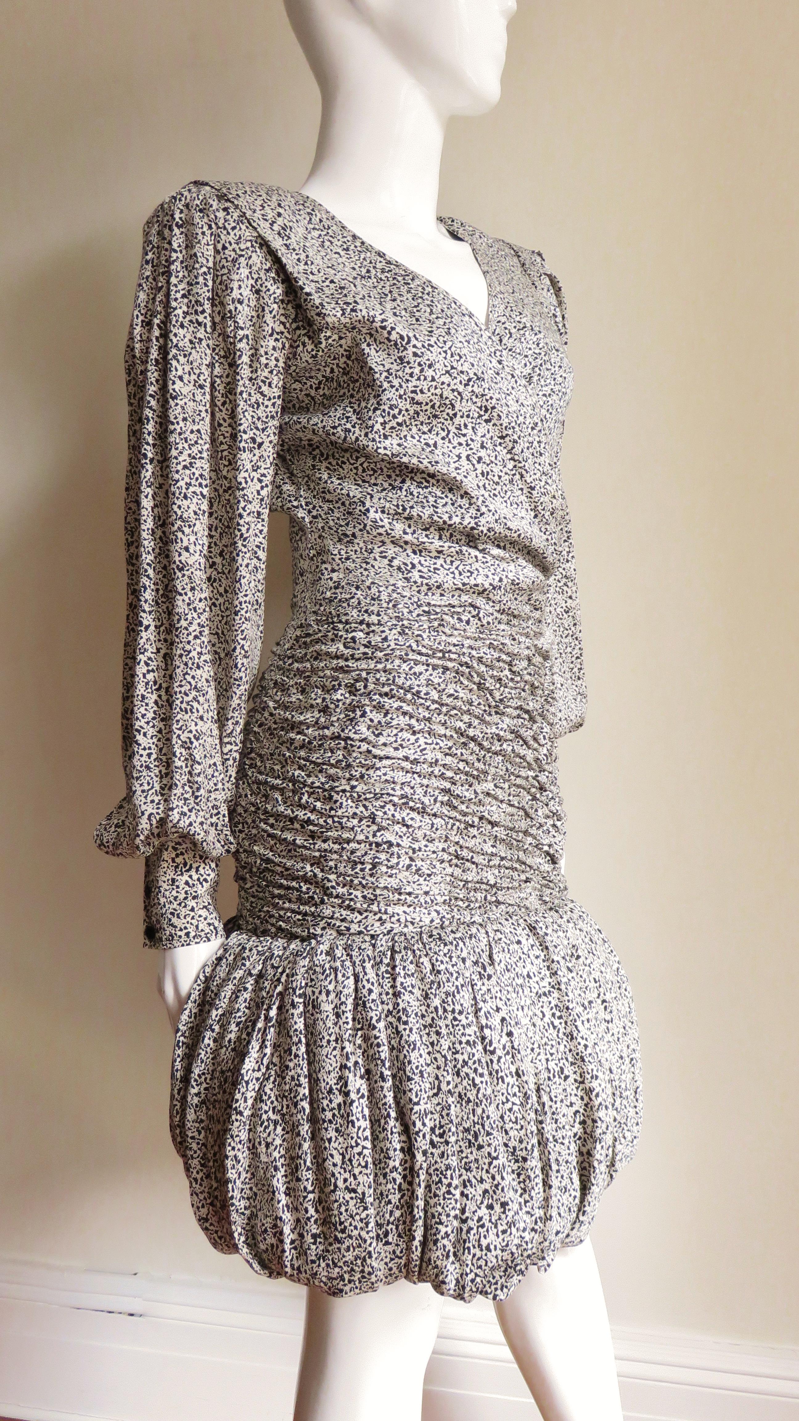 Emanuel Ungaro Silk Dress 1980s For Sale 3