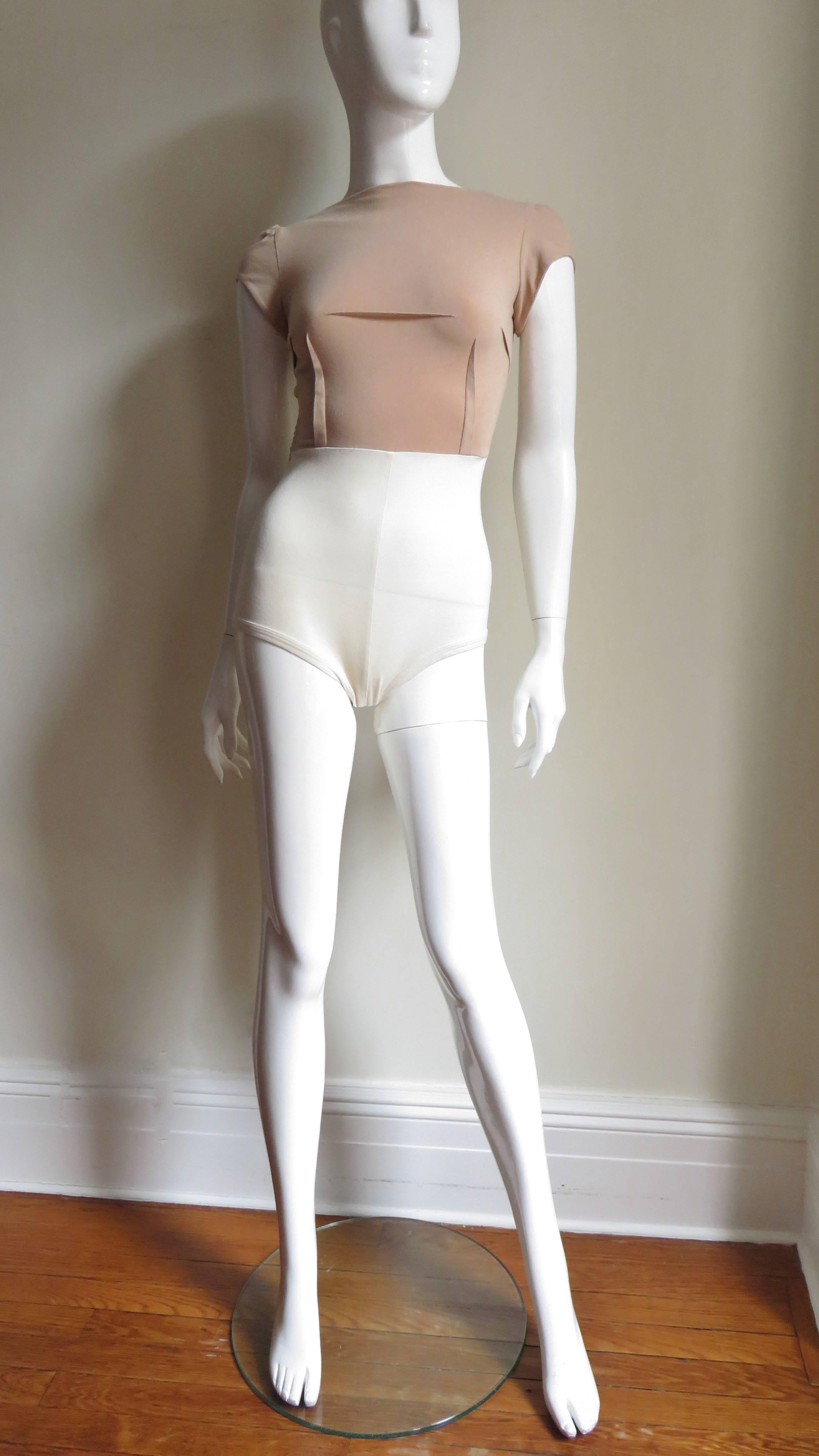 Early Martin Margiela Colorblock Backless Body Suit In New Condition In Water Mill, NY