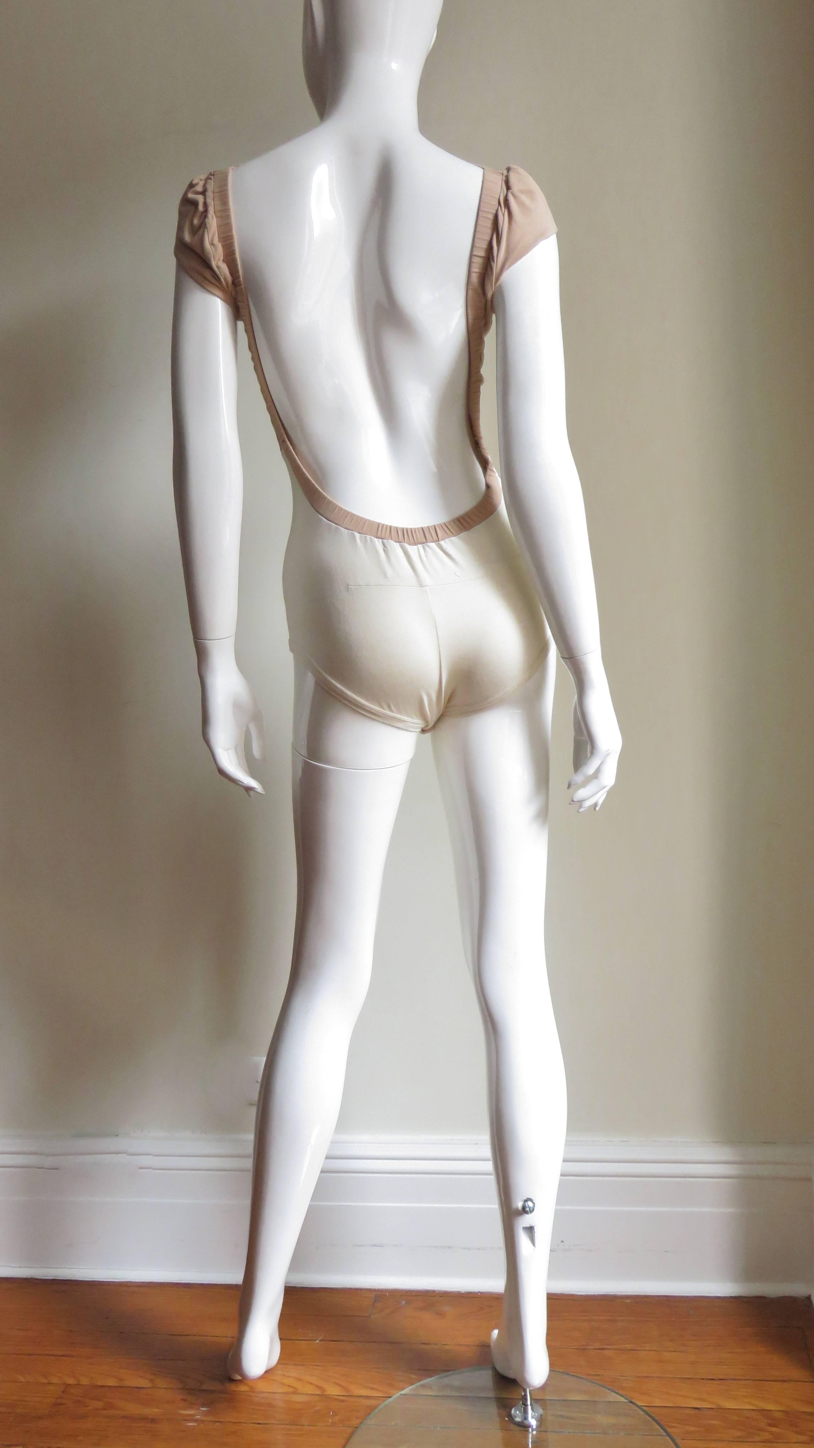 Early Martin Margiela Colorblock Backless Body Suit 3