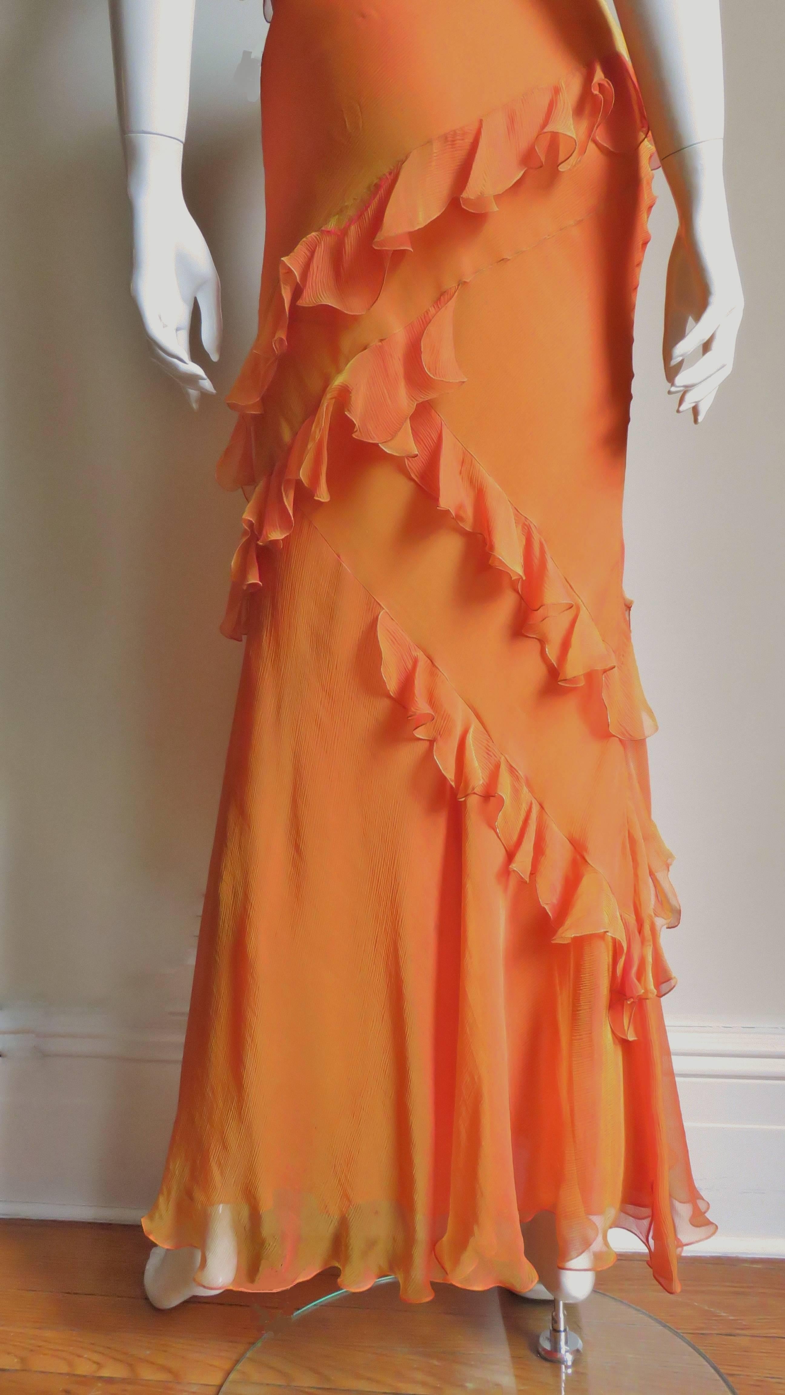 Christian Dior Silk Ruffle Gown 4