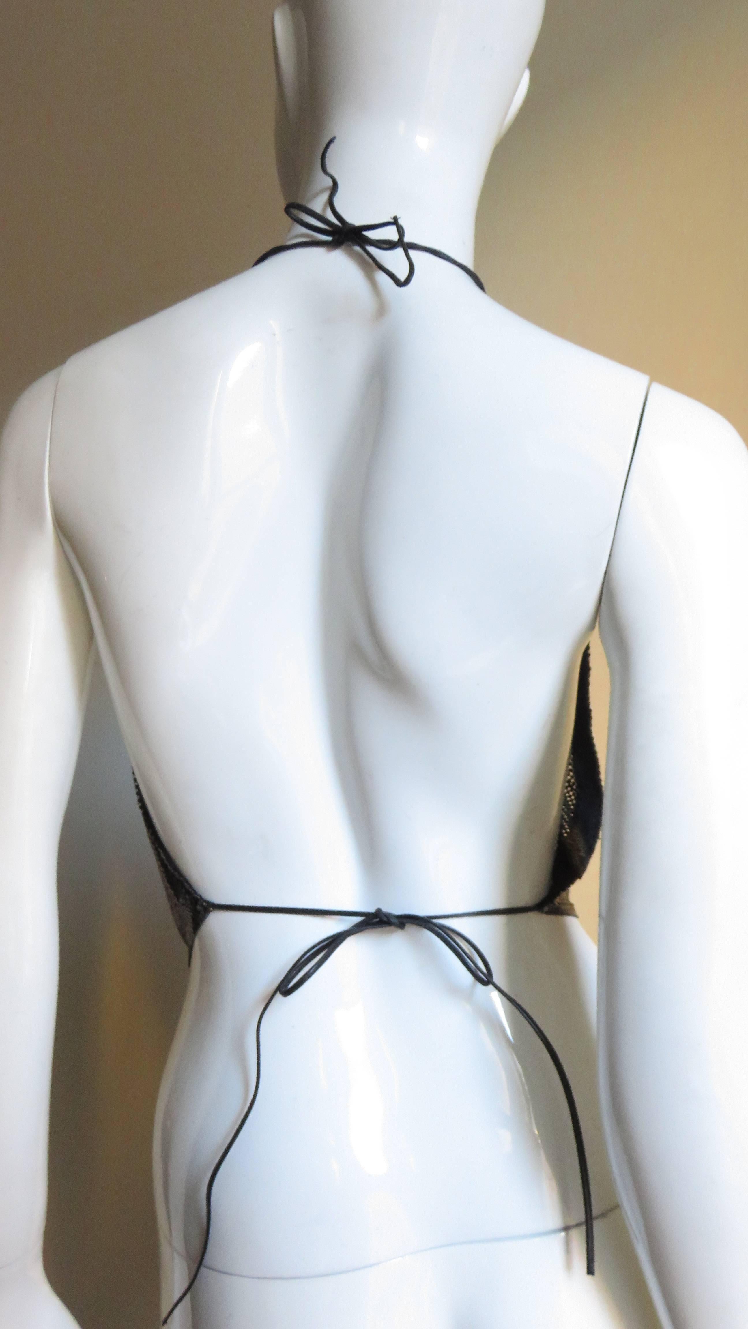 Whiting & Davis 1970's Metal Mesh Halter 2