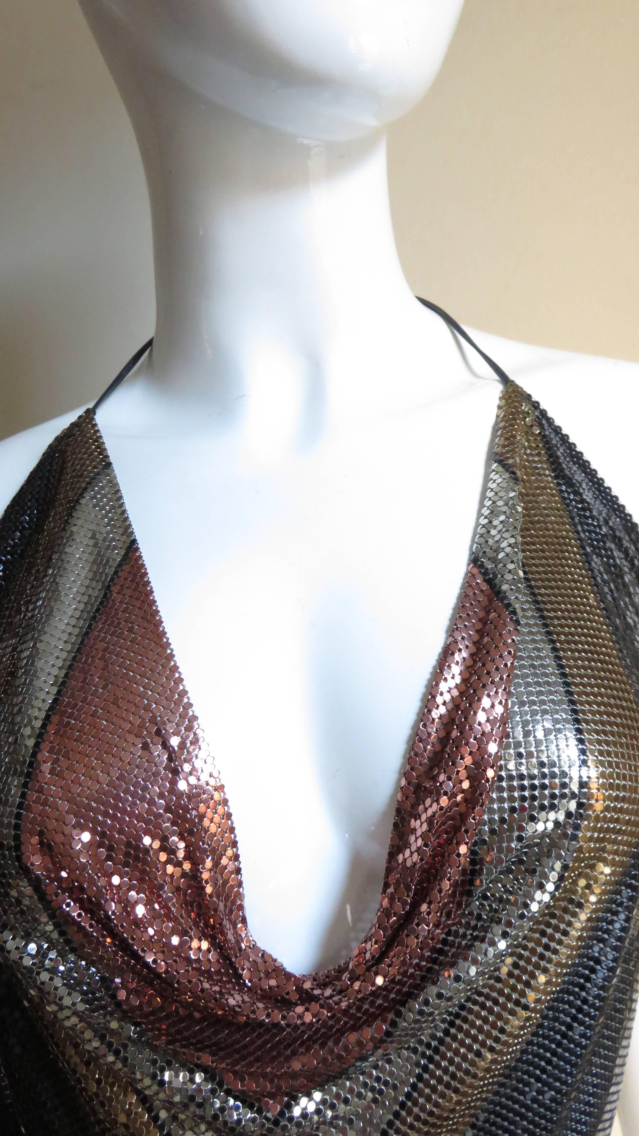 Women's Whiting & Davis 1970's Metal Mesh Halter