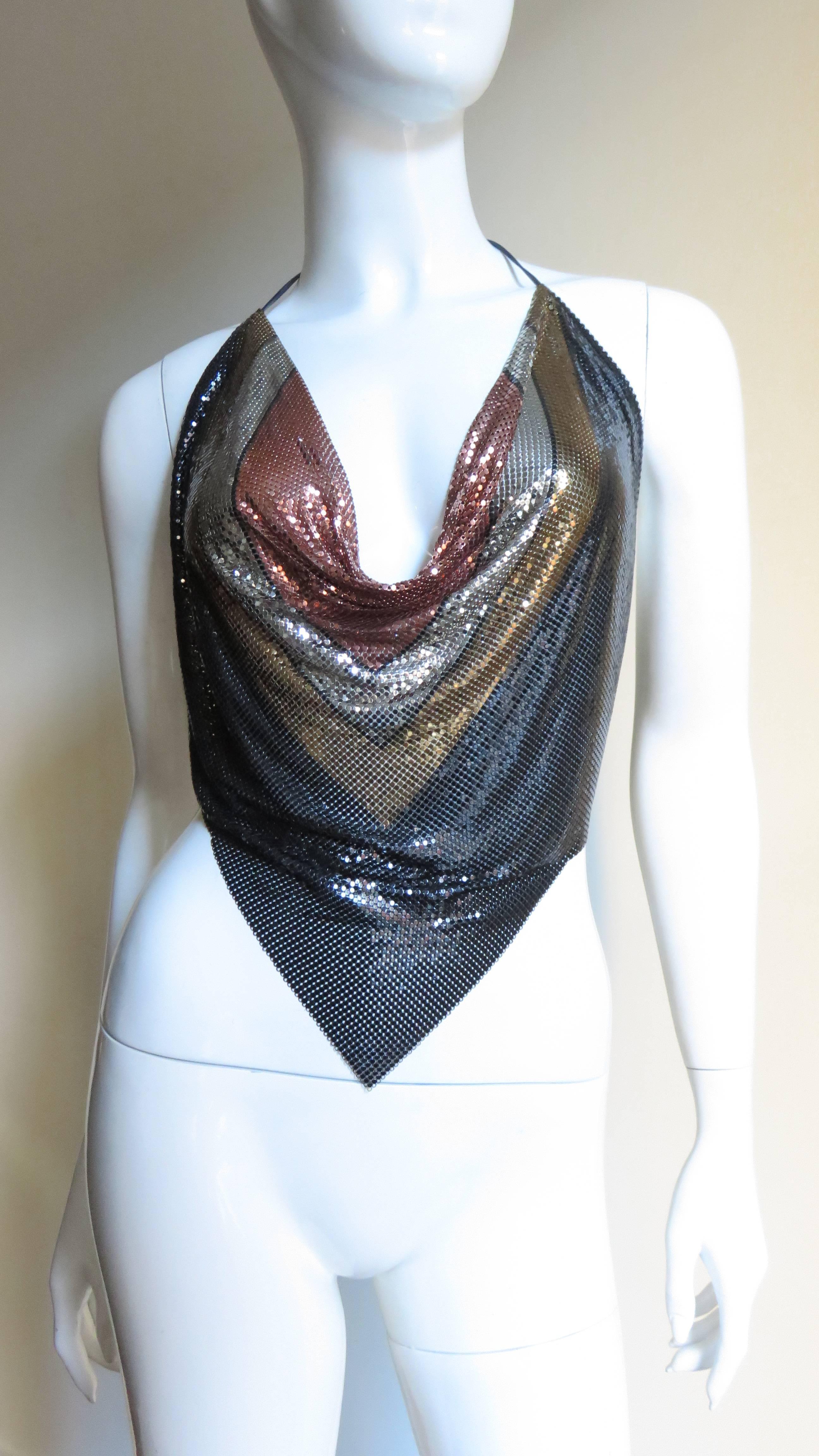 Whiting & Davis 1970's Metal Mesh Halter 1