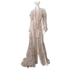 Carolina Herrera New Geometric Pattern Silk Maxi Dress