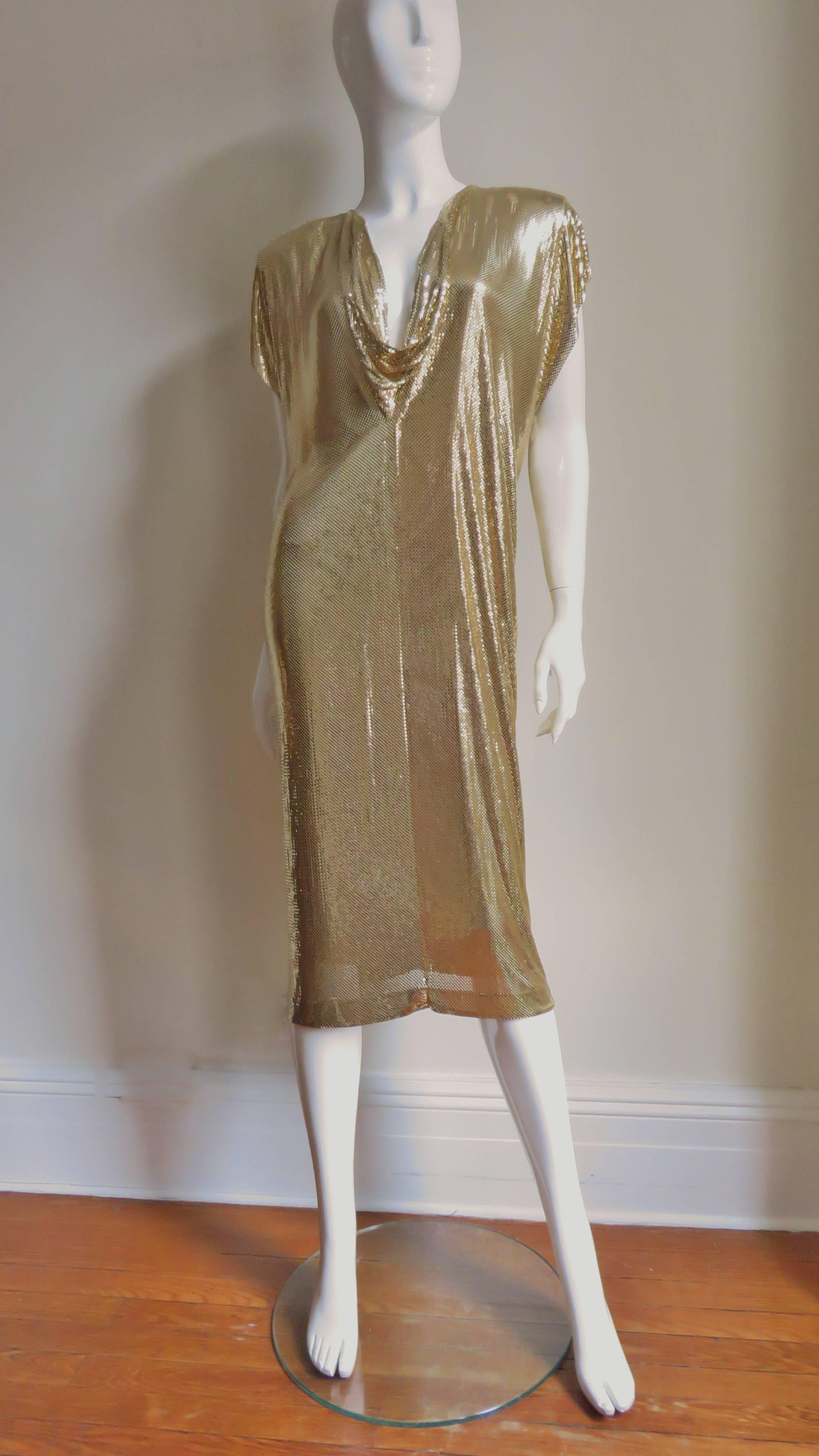 Fabulous Ferrara 1970s Metal Mesh Midi & Maxi Dress In New Condition In Water Mill, NY