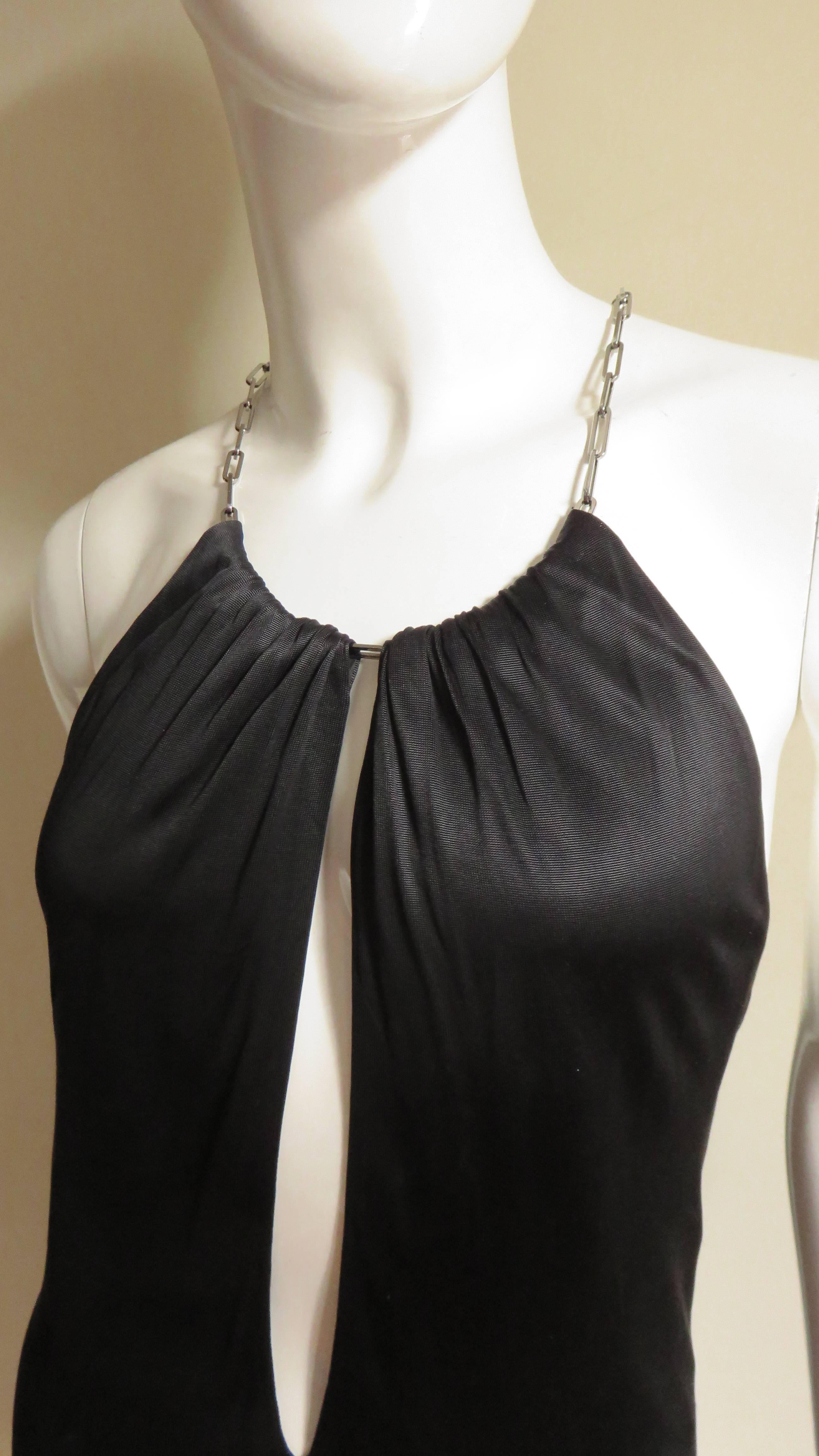 2000 Tom Ford For Gucci Chain Neck Silk Dress In Good Condition In Water Mill, NY