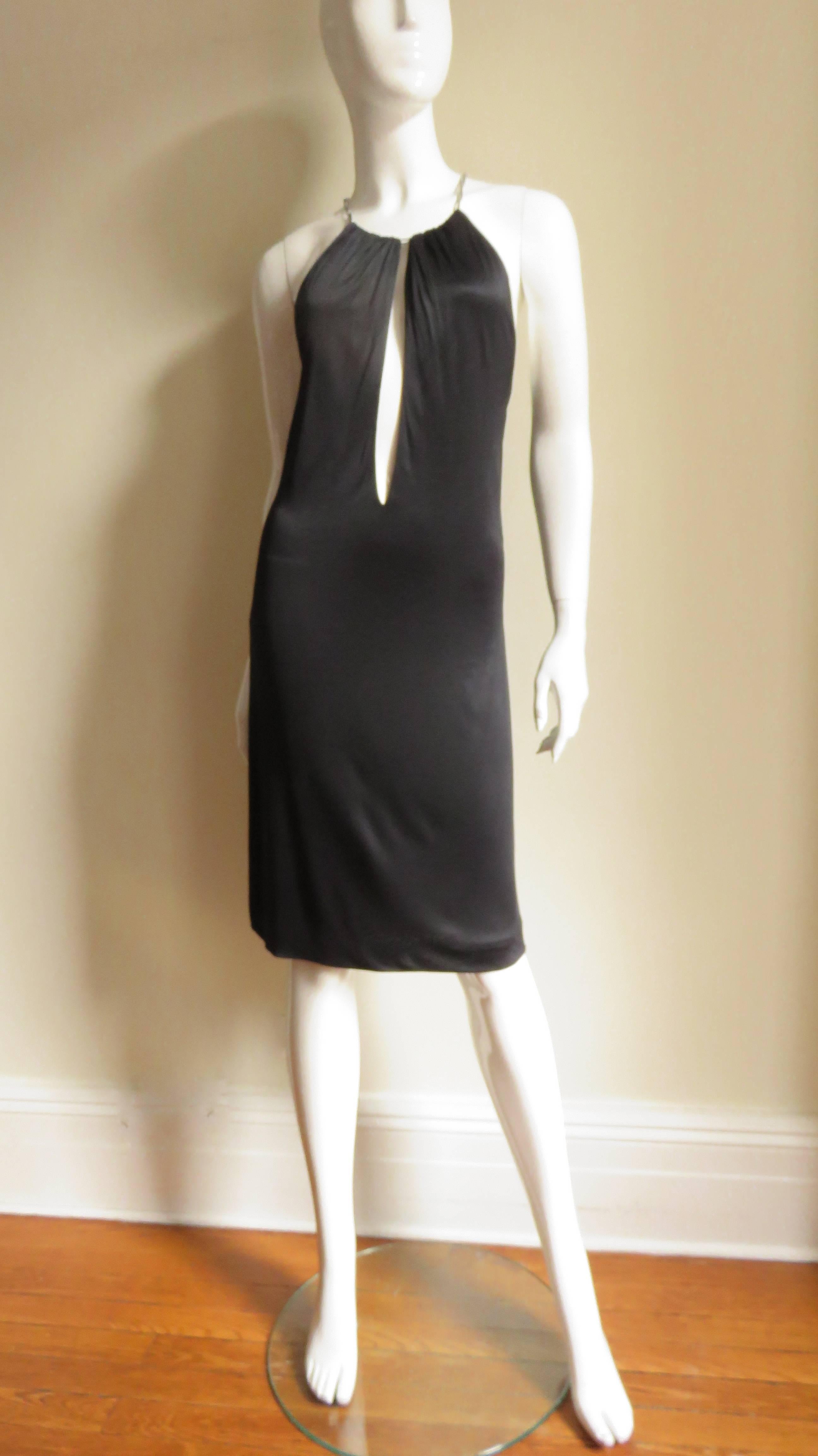 Women's 2000 Tom Ford For Gucci Chain Neck Silk Dress