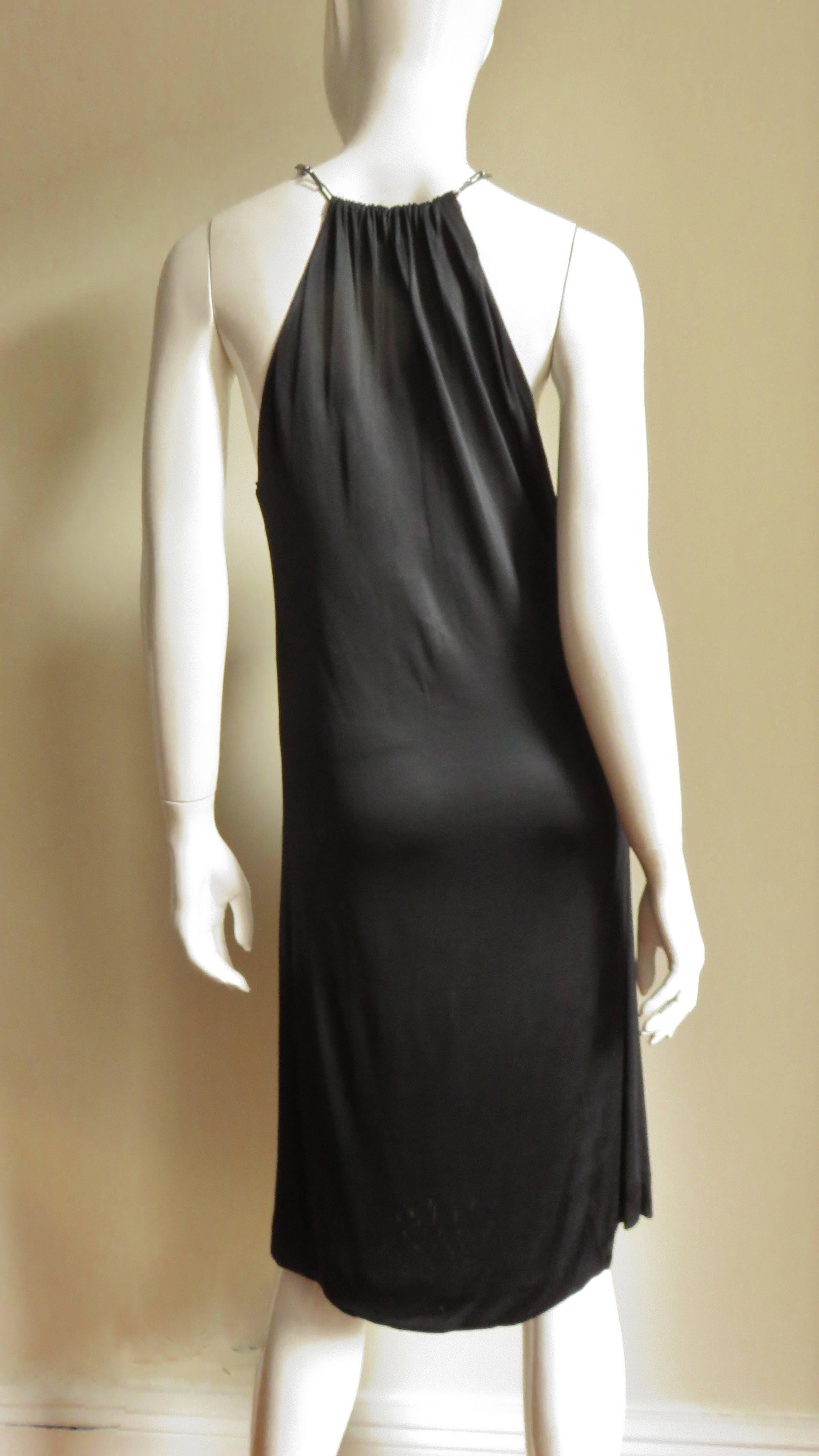 2000 Tom Ford For Gucci Chain Neck Silk Dress 1