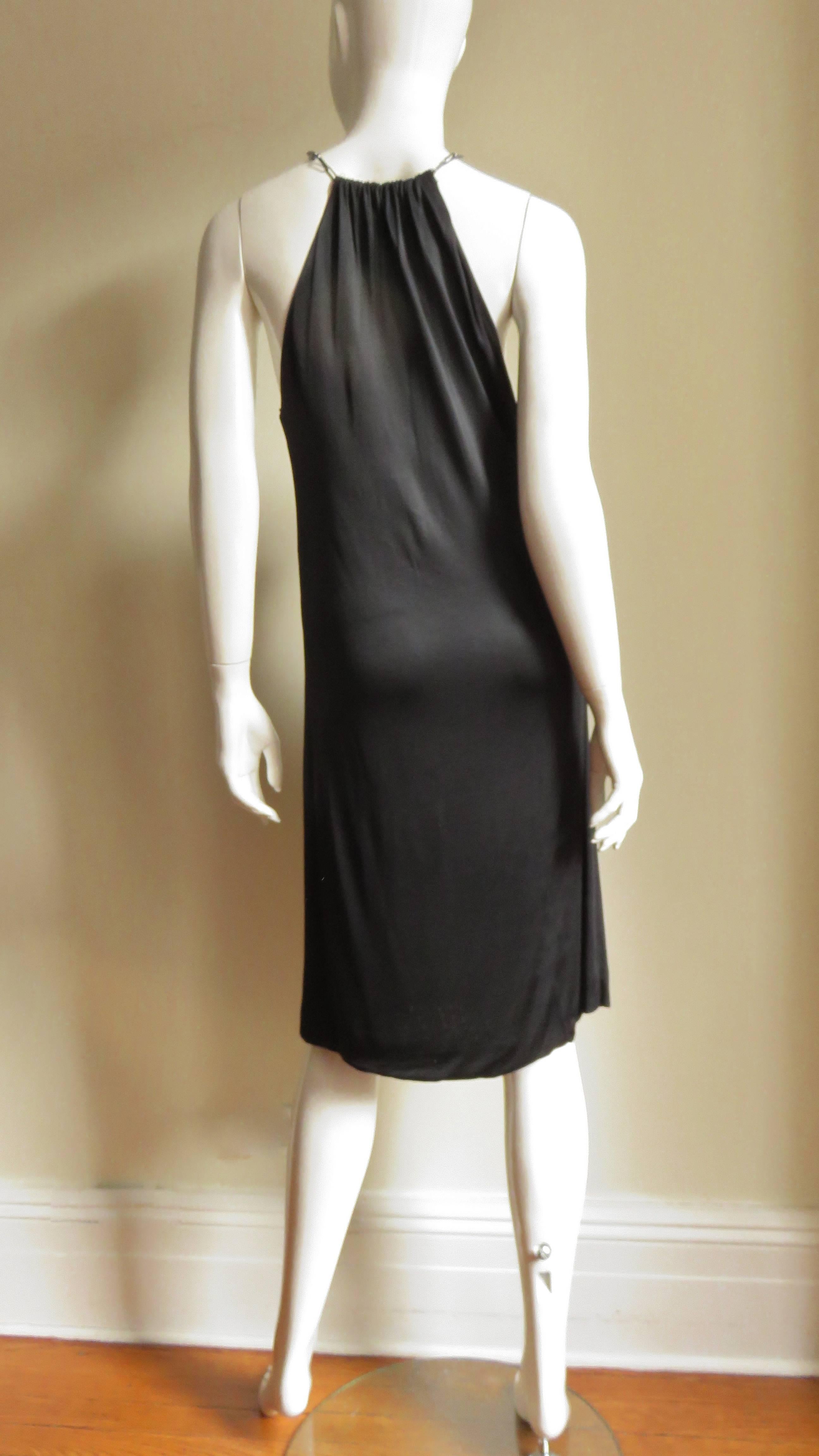 2000 Tom Ford For Gucci Chain Neck Silk Dress 3