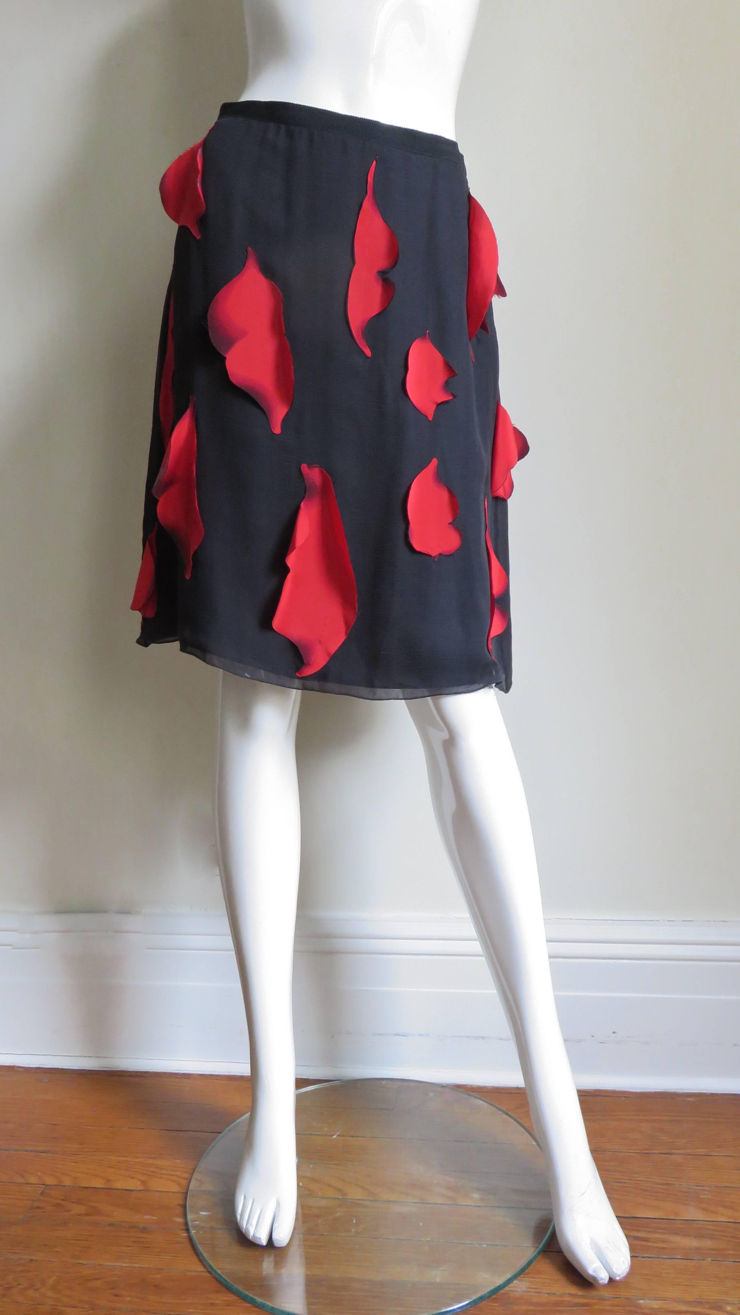 Moschino Silk ' Lips ' Skirt In New Condition In Water Mill, NY