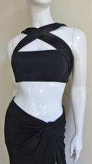Unglaublicher 1990er Herve Leger Sarong Rock & Crop Top