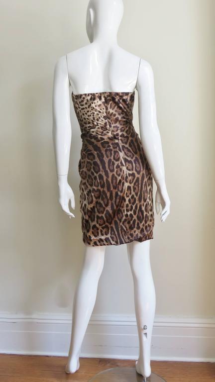 Dolce and Gabbana Silk Leopard Corset Bustier Dress For Sale at 1stdibs