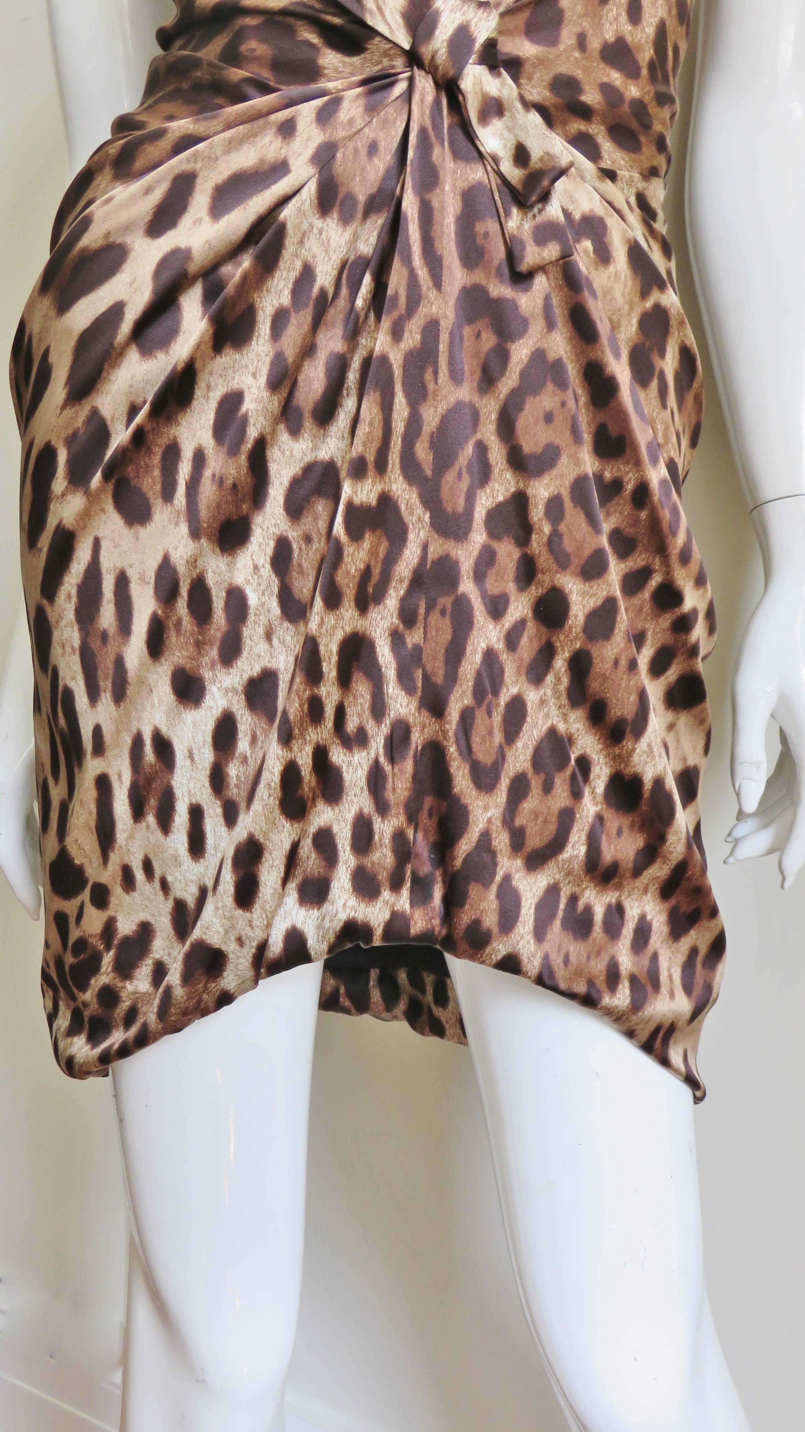 dolce & gabbana-leopard print corset dress