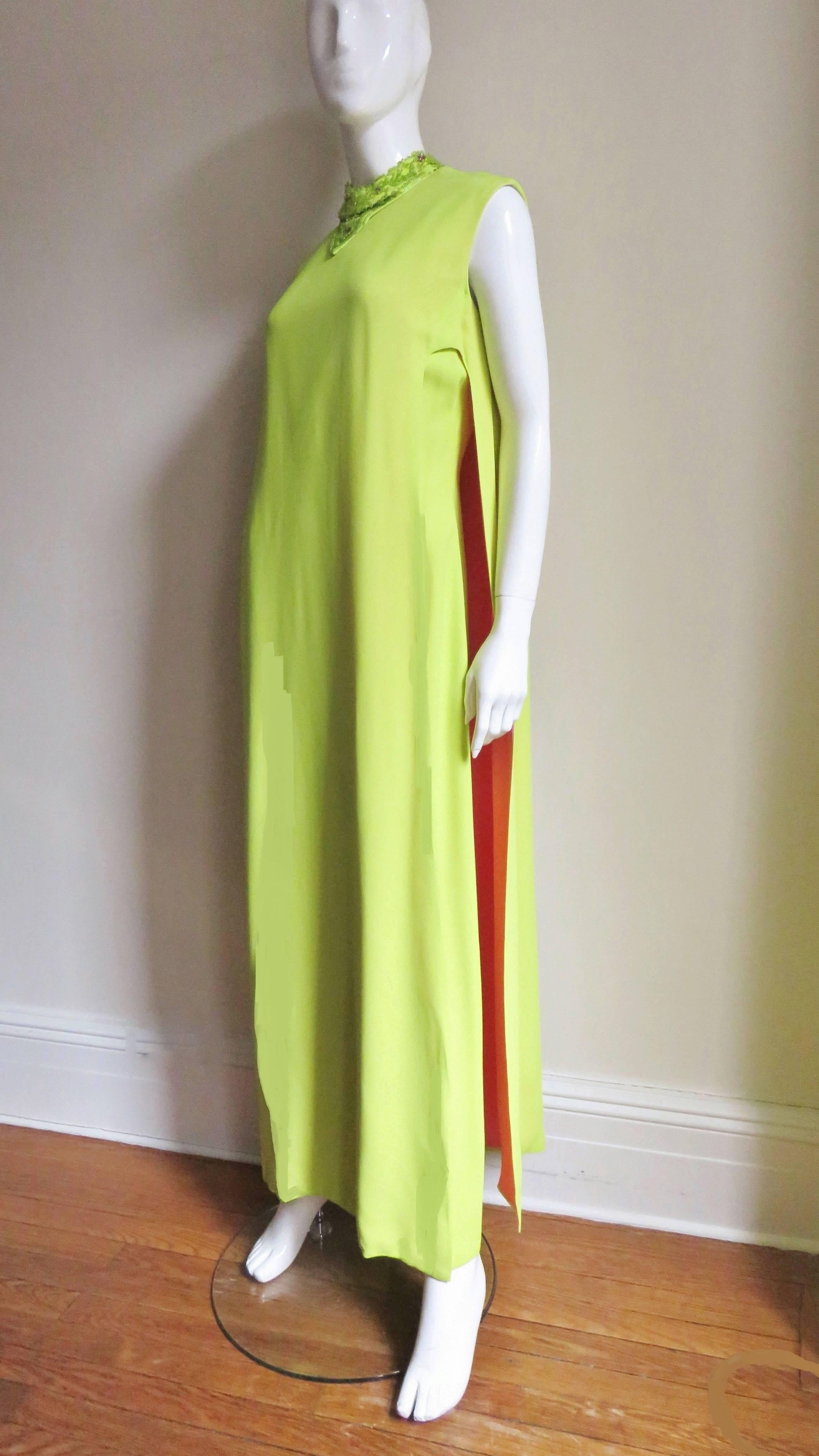 Women's 1960s Junior Vogue Color Block Maxi Dress