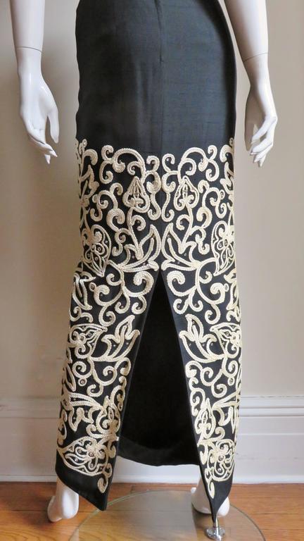 Mr Blackwell 1960s Maxi Dress with Embroidery  For Sale 7