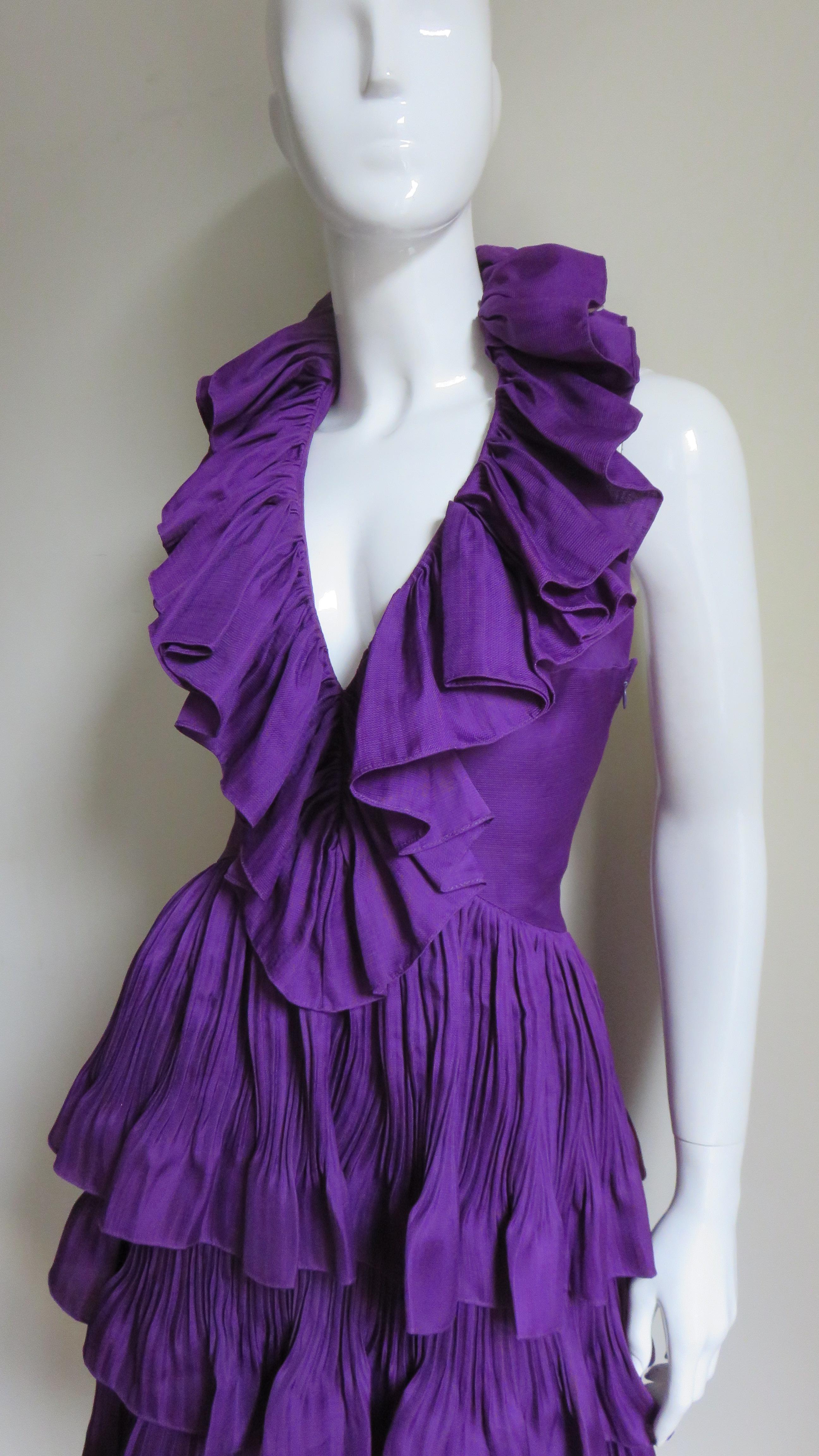John Galliano for Christian Dior 2009 Plunge Silk Halter Dress 5