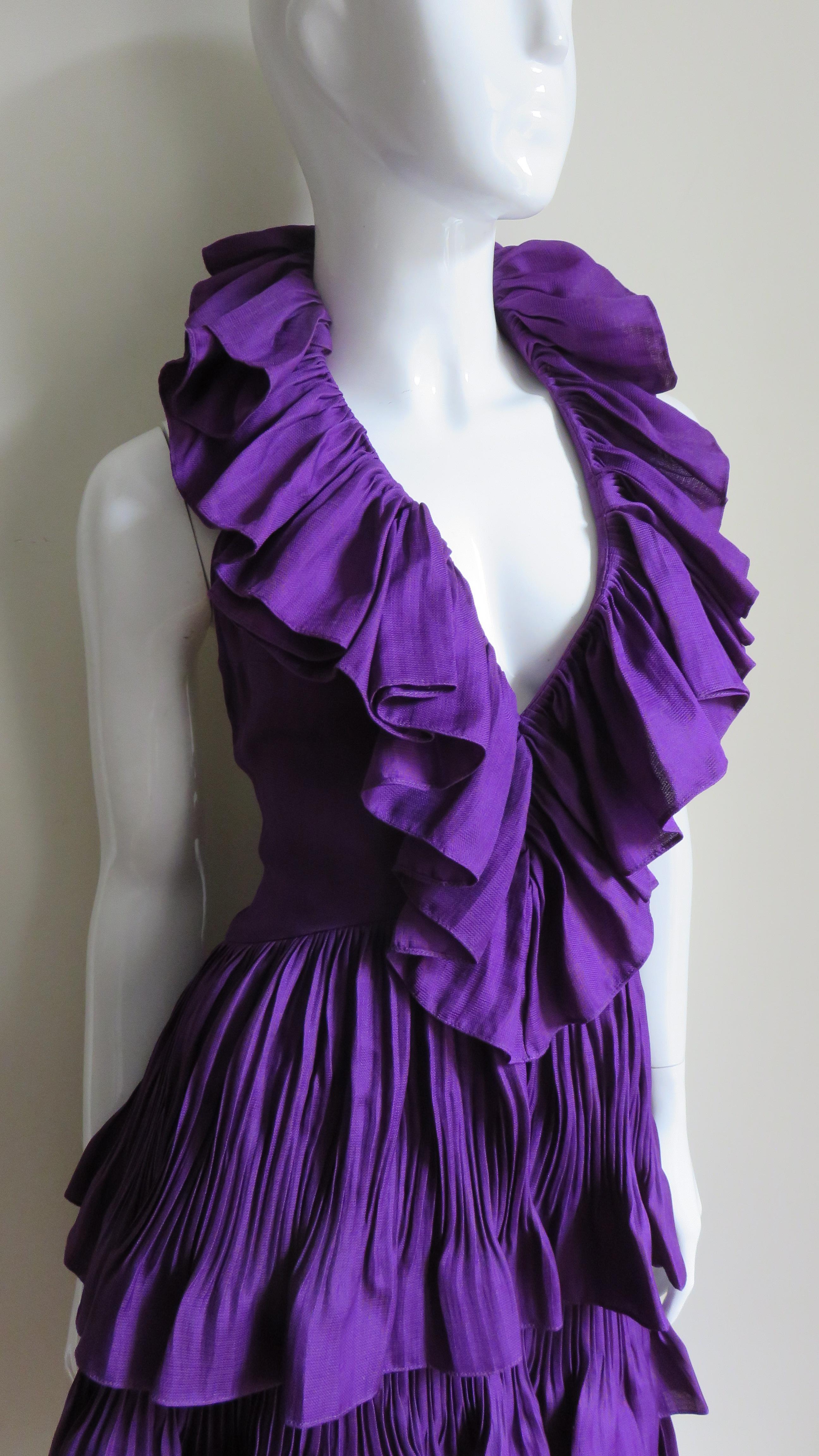 John Galliano for Christian Dior 2009 Plunge Silk Halter Dress 3