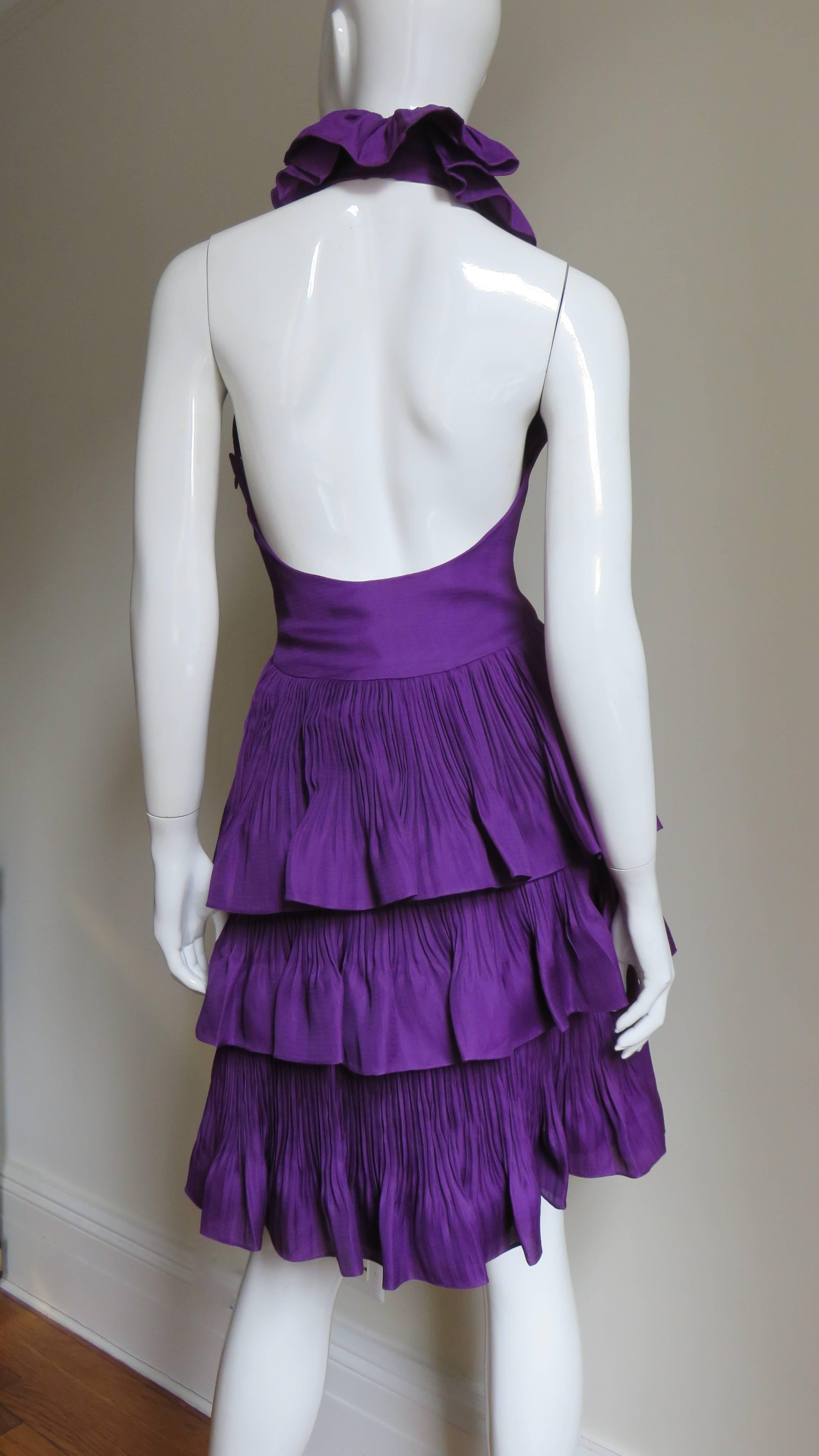 John Galliano for Christian Dior 2009 Plunge Silk Halter Dress 10