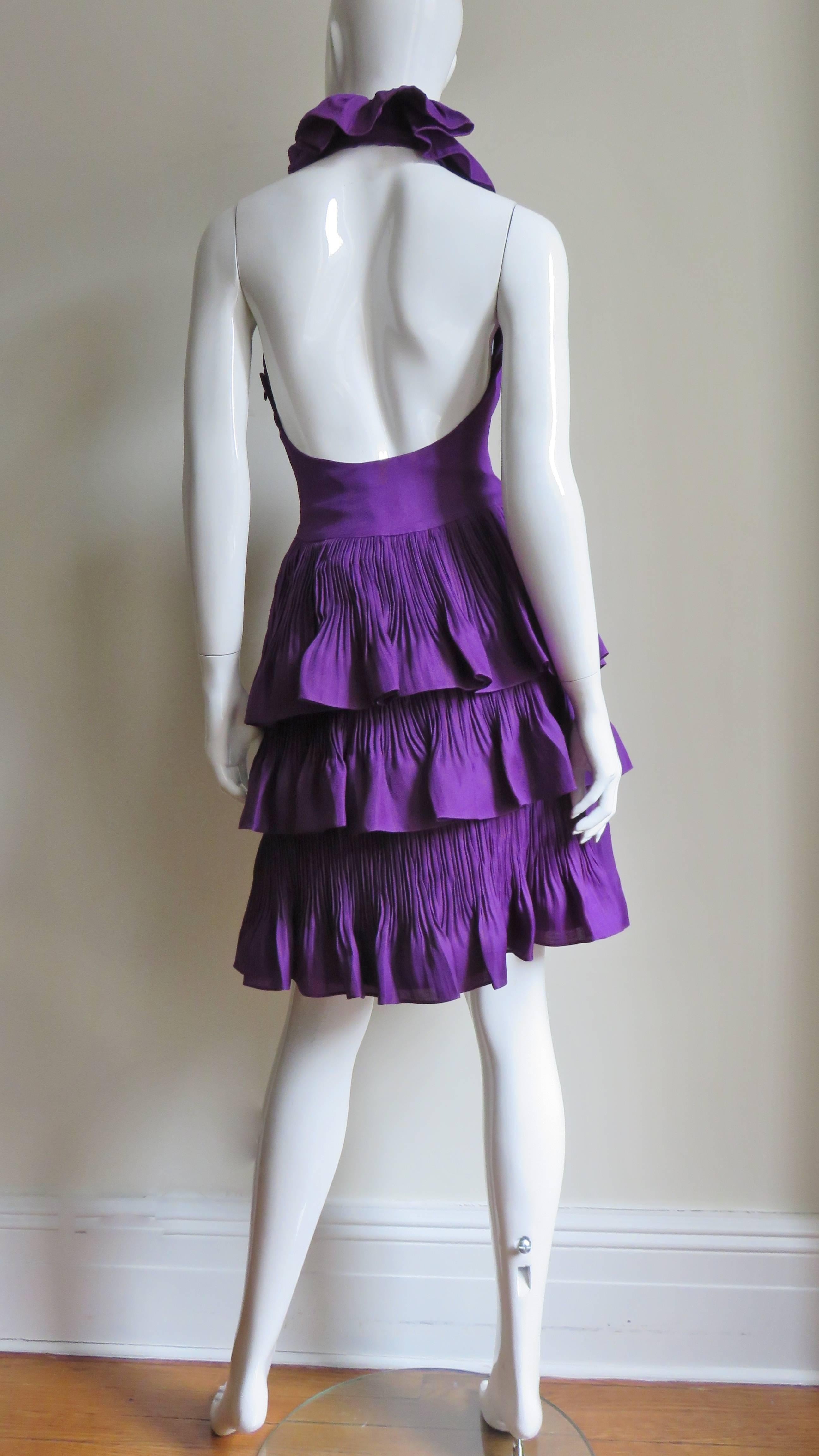 John Galliano for Christian Dior 2009 Plunge Silk Halter Dress 9
