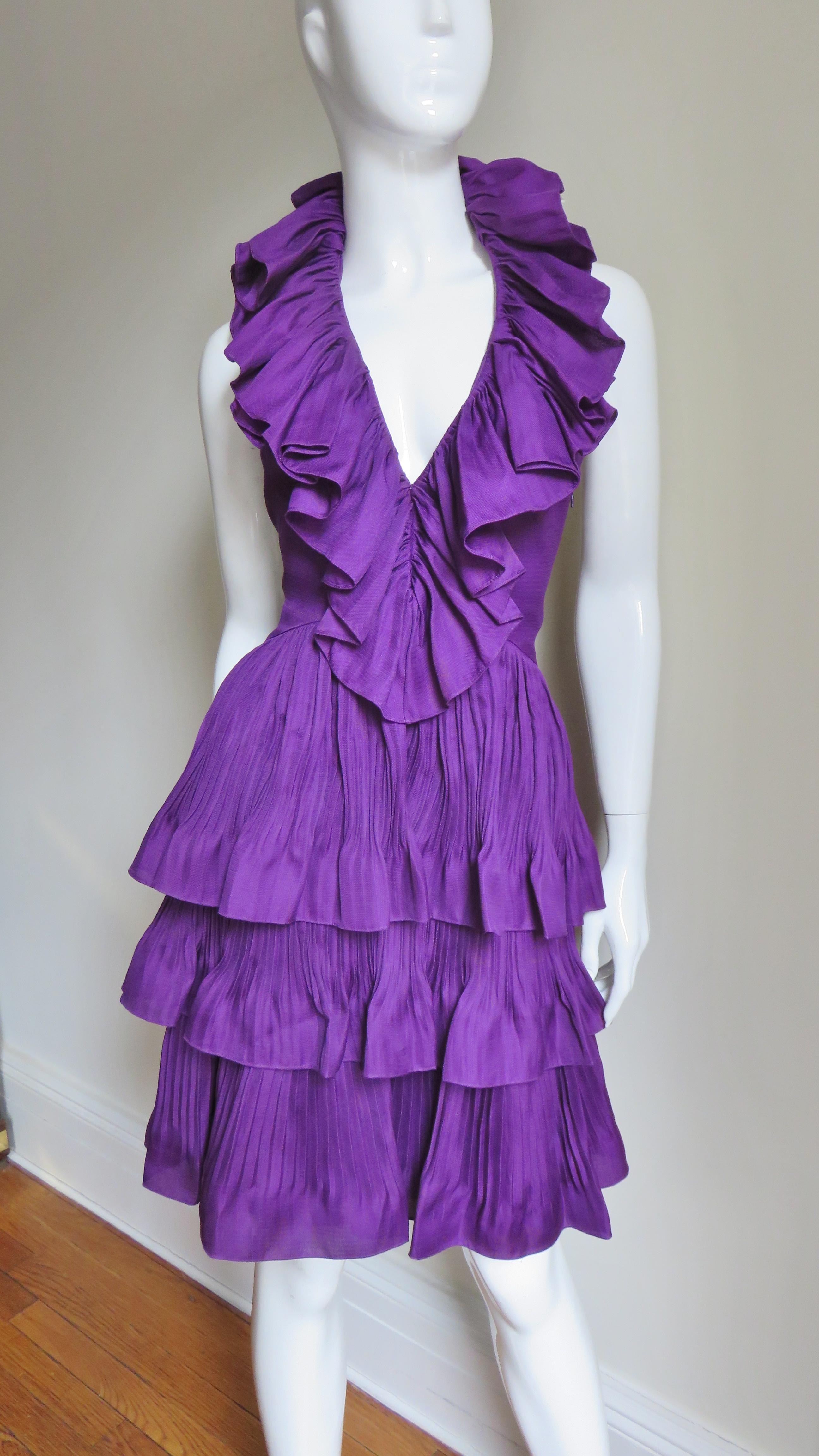 John Galliano for Christian Dior 2009 Plunge Silk Halter Dress 7