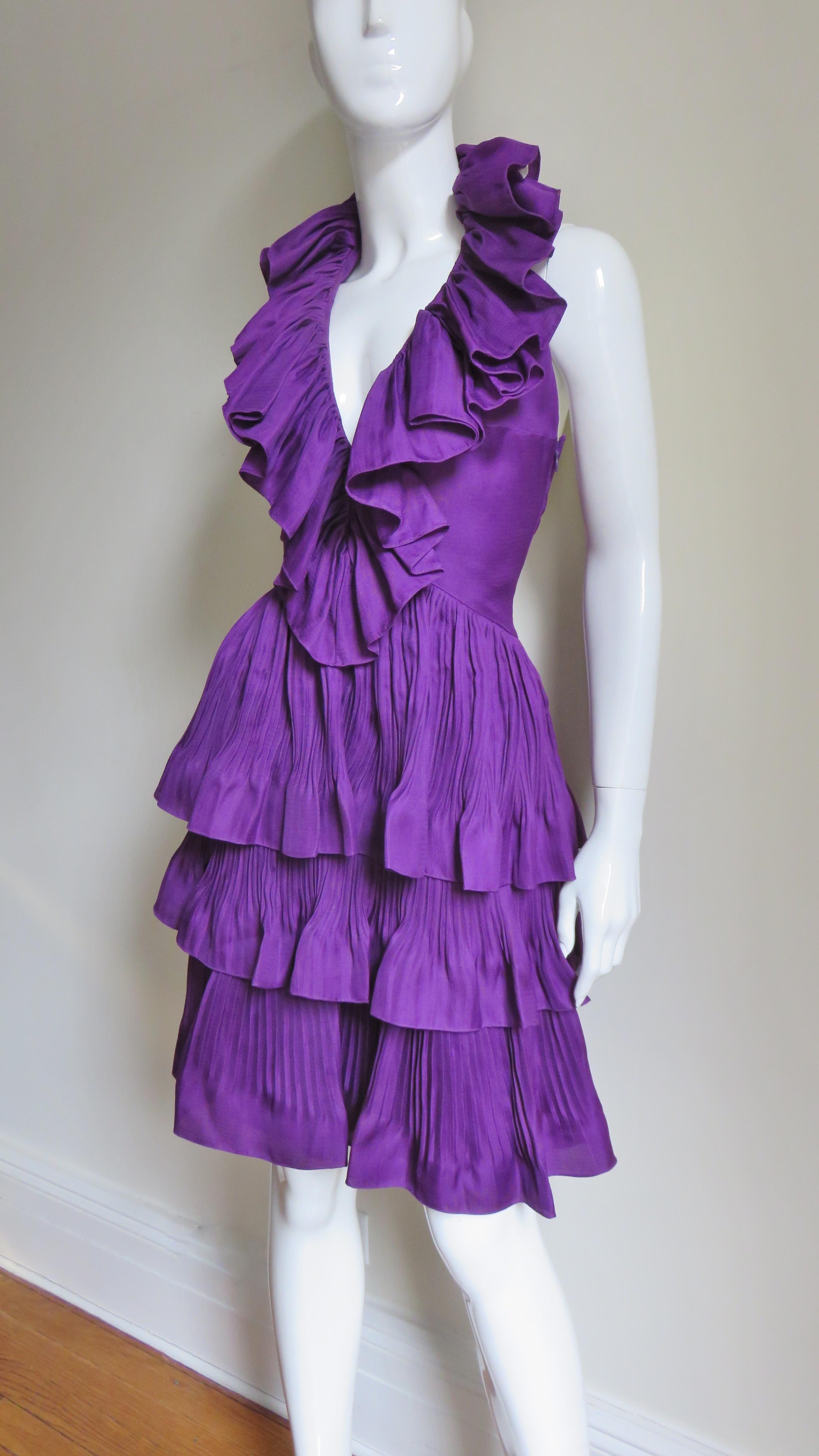 John Galliano for Christian Dior 2009 Plunge Silk Halter Dress 6