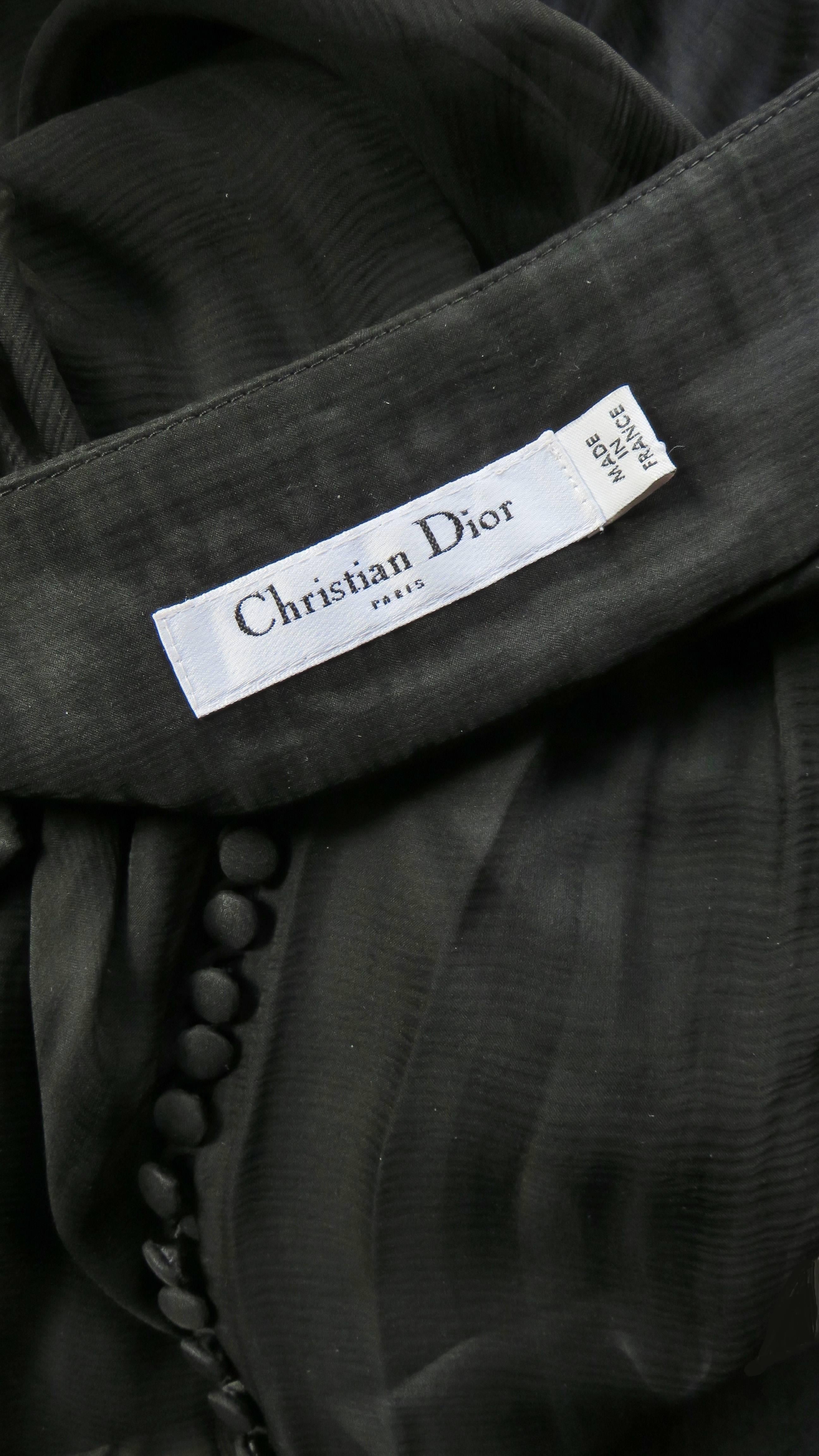 Christian Dior One Shoulder Silk Caftan Dress 8