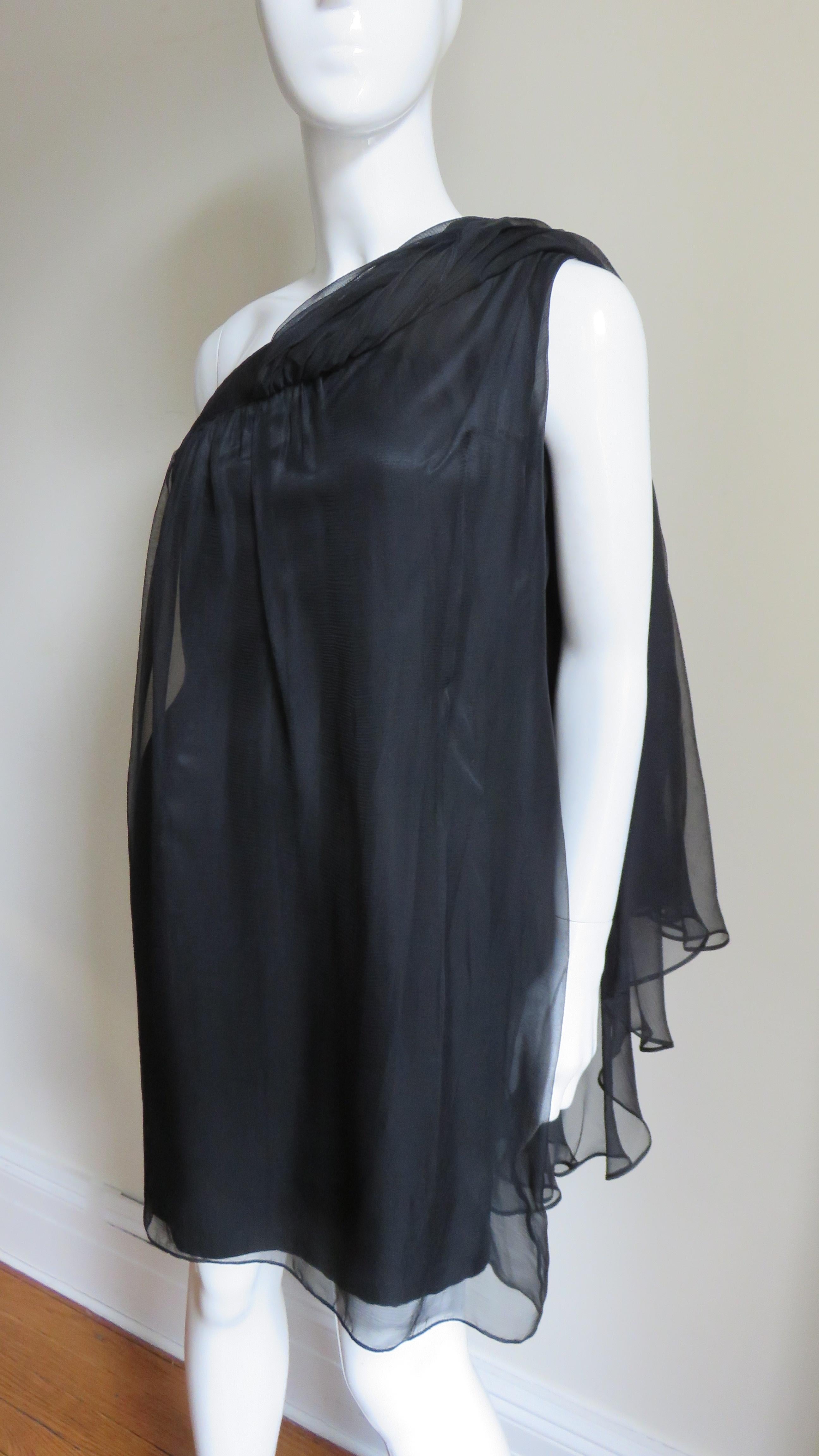 Women's Christian Dior One Shoulder Silk Caftan Dress