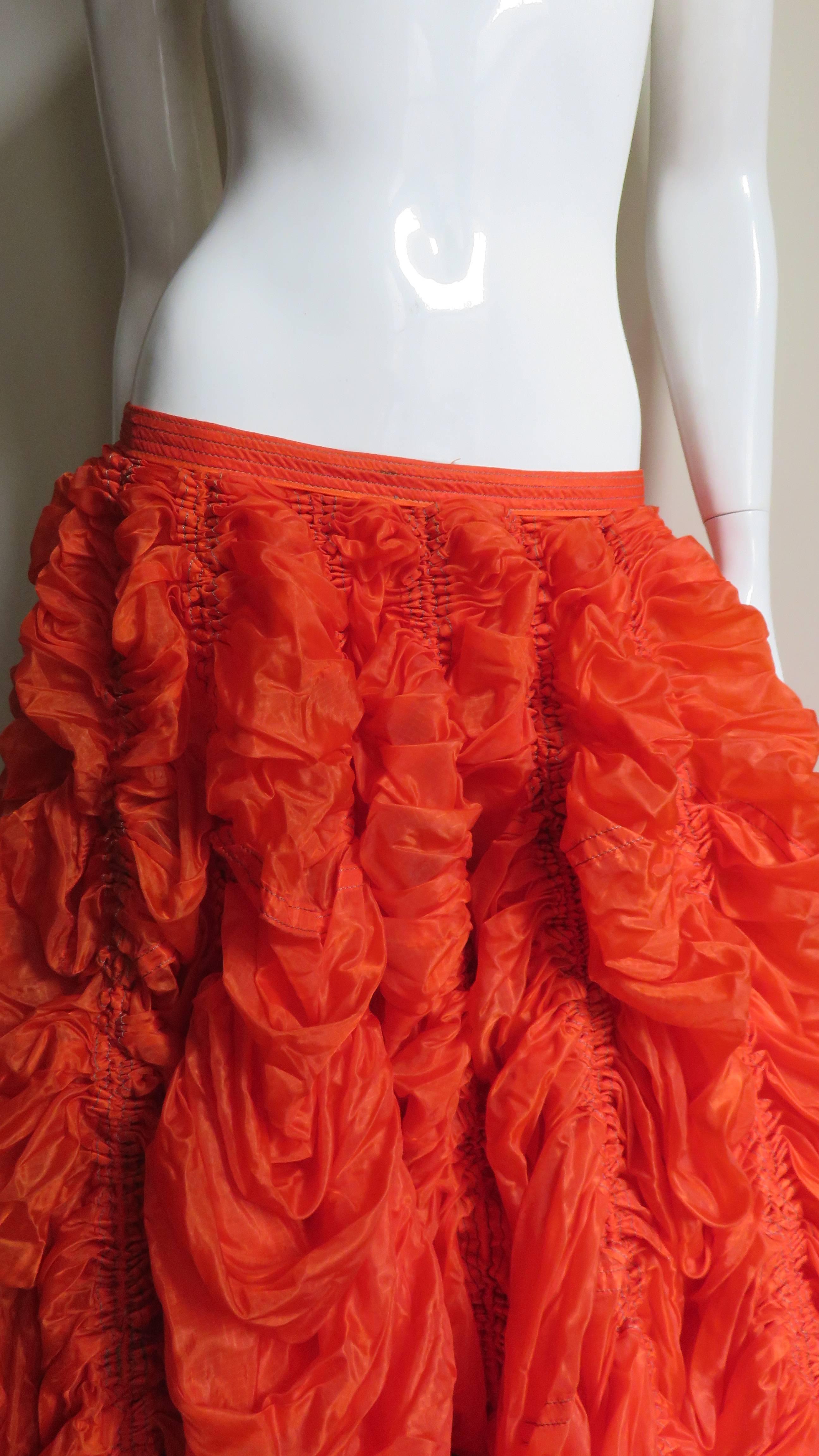 Red Rare Iconic Museum Exhibited 1970's Norma Kamaili Parachute Skirt