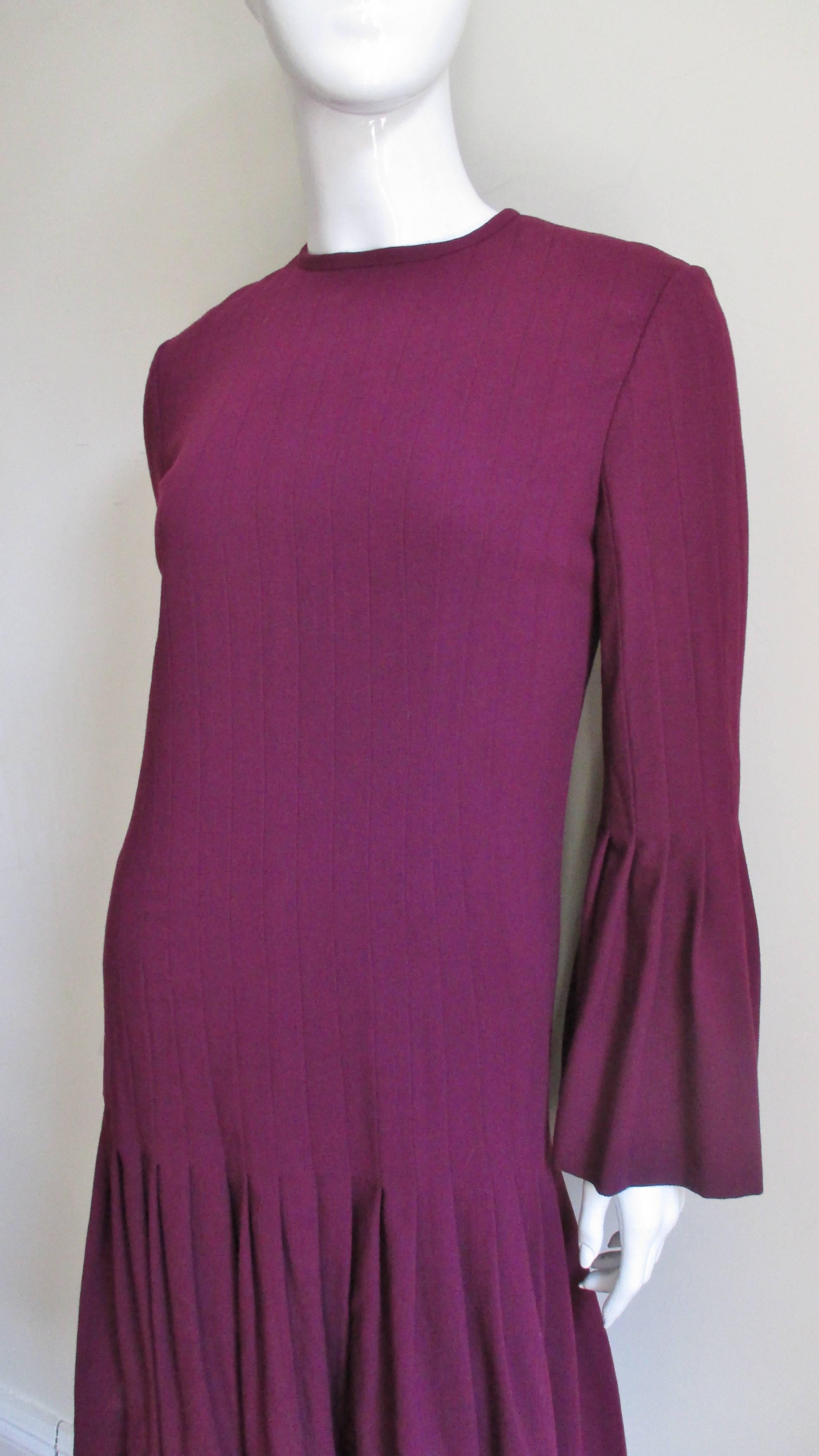Purple 1960s Pierre Cardin Seamed Dress