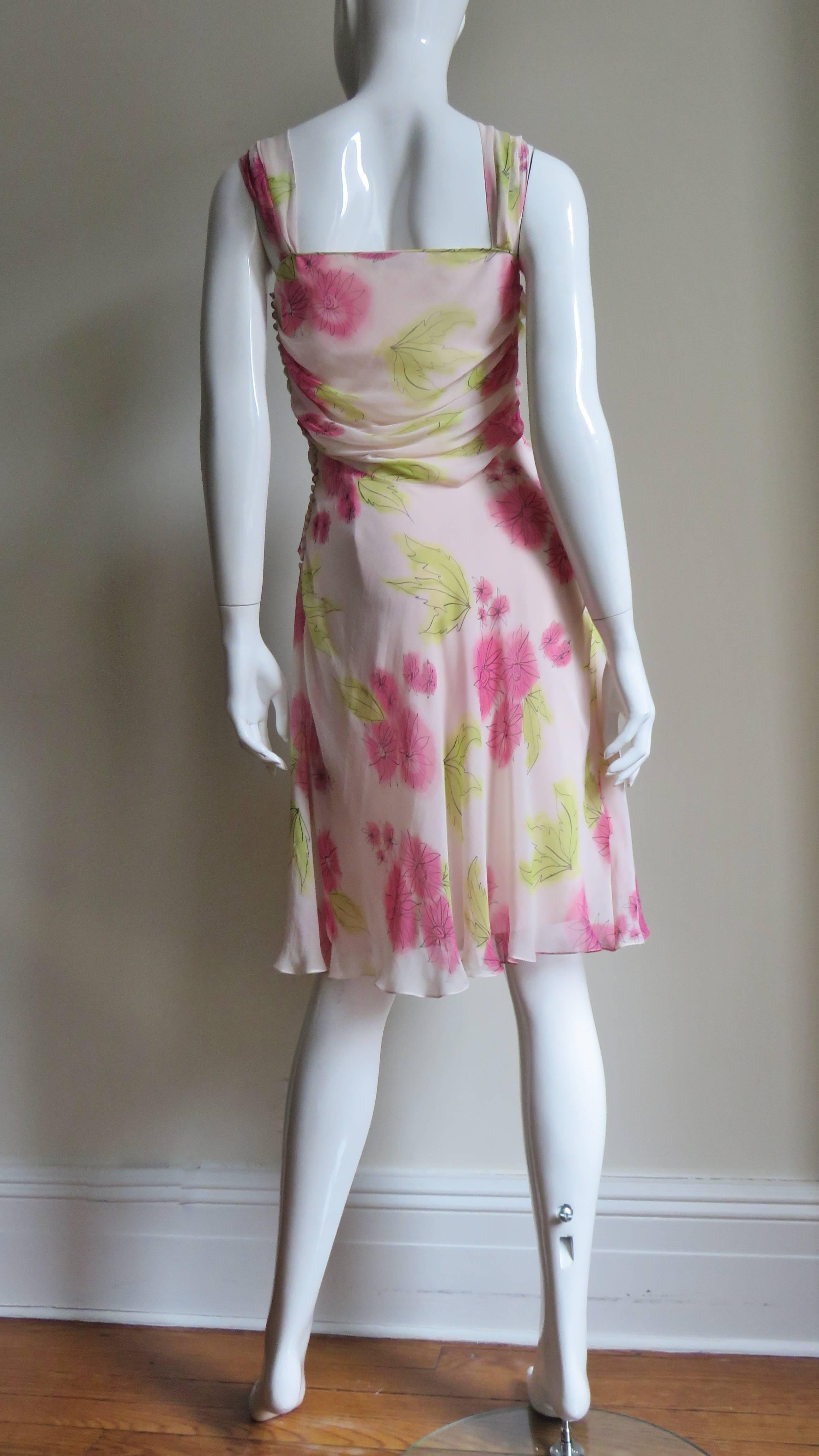 Christian Dior Blush Silk Flower Dress 5